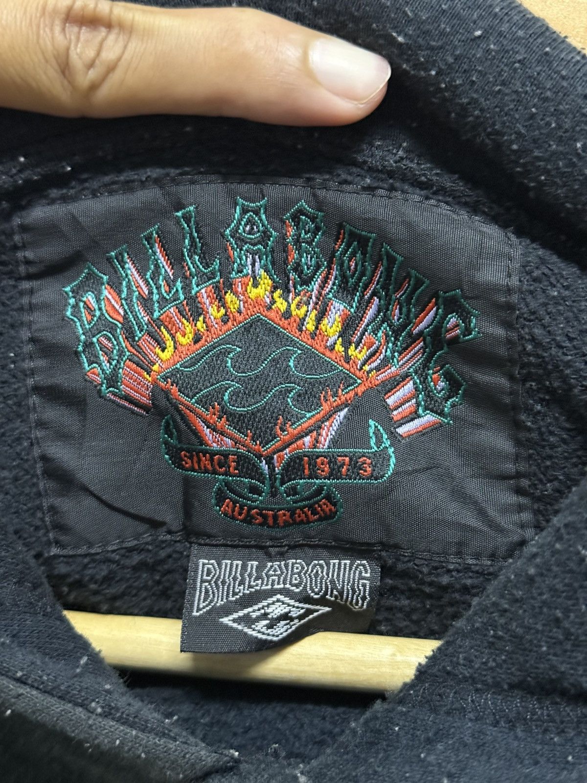 Vintage Vintage 90s Billabong Embroidery Flame Surfwear Baggy Hoodie Size US XL / EU 56 / 4 - 10 Thumbnail
