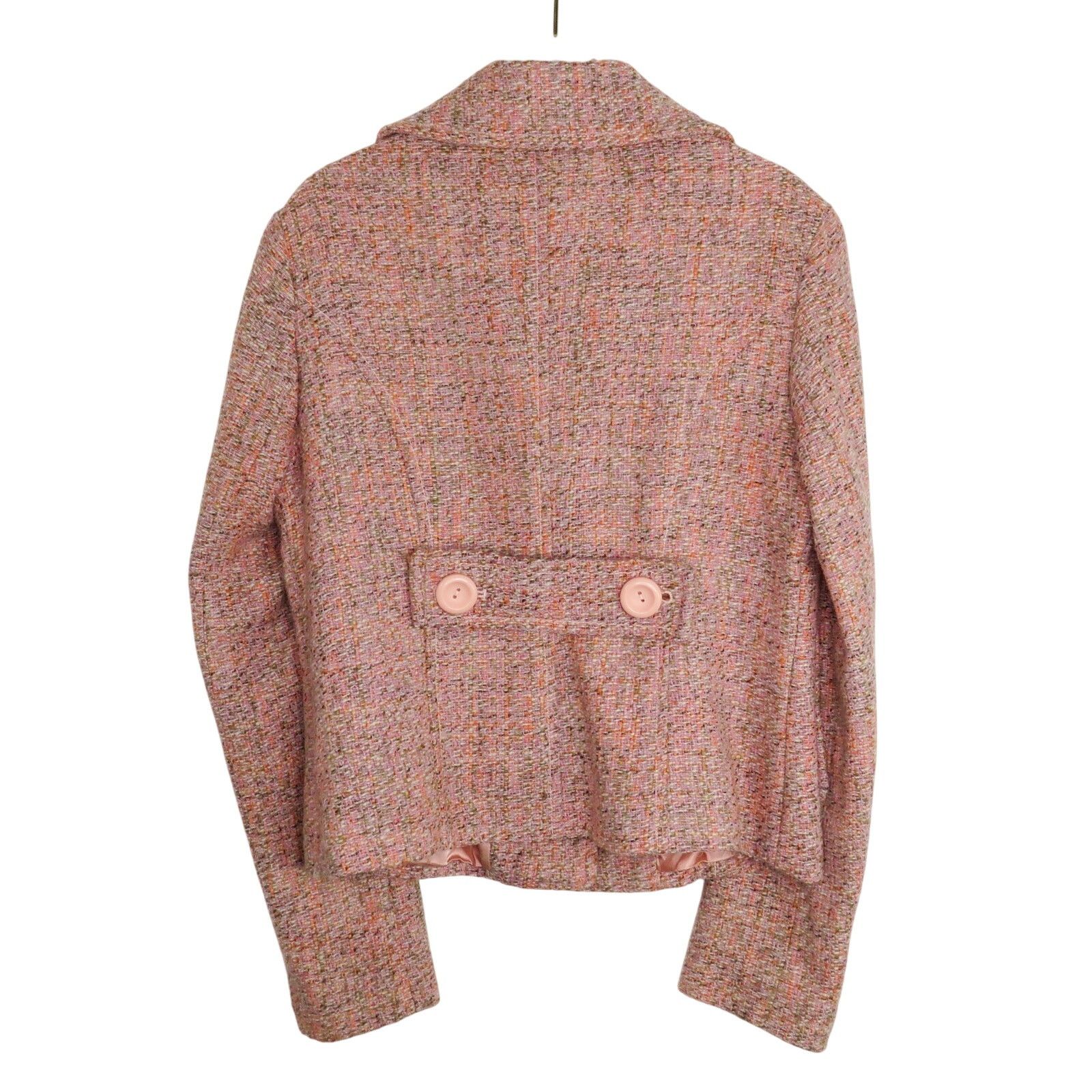 Gap 90s Vintage GAP Pink Tweed Blazer Peacoat Jacket Small Size S / US 4 / IT 40 - 2 Thumbnail