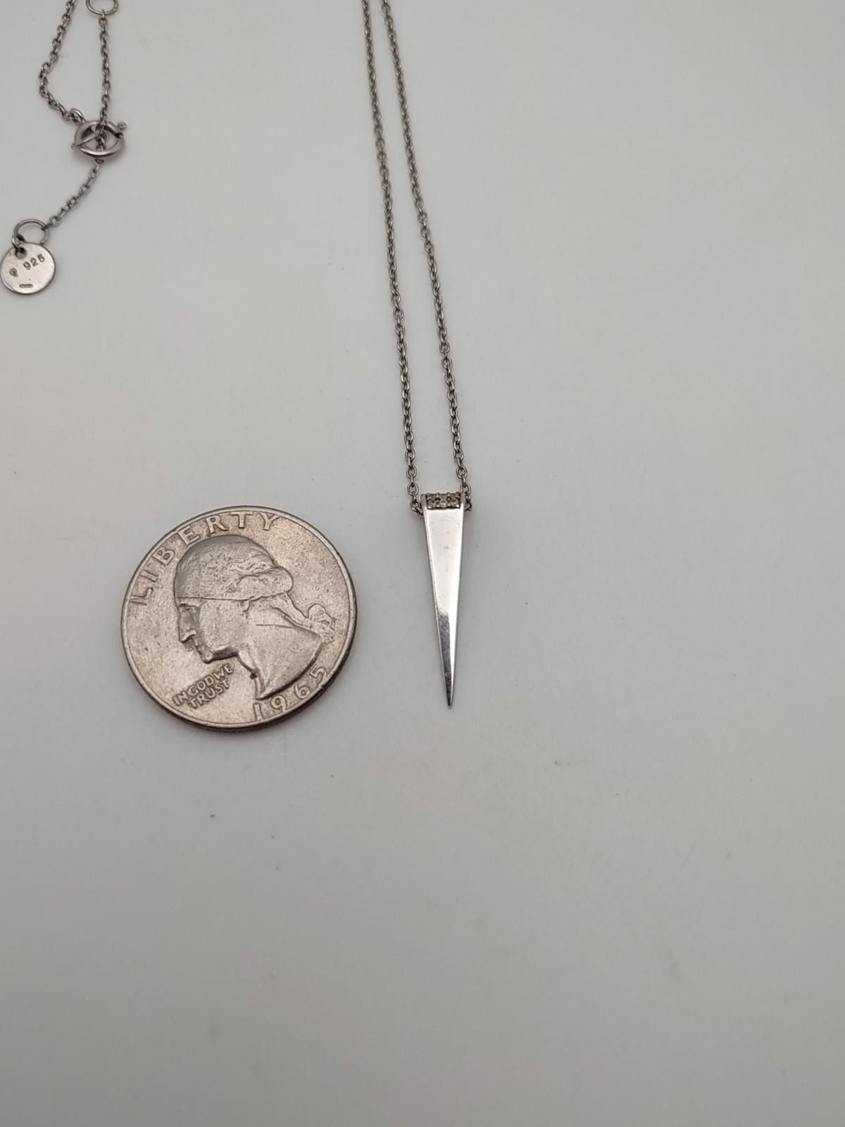 The Unbranded Brand Vtg 925 Sterling Silver Minimalist Spike Dagger Necklace 17" Size ONE SIZE - 3 Thumbnail