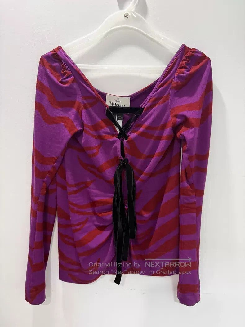 Vivienne Westwood Vivienne Westwood Purple and Red Striped Long Sleeve Top Size S / US 4 / IT 40 - 2 Thumbnail
