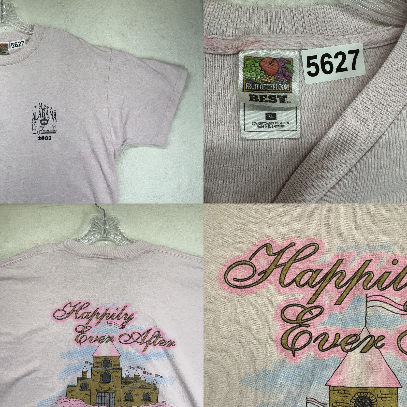 Fruit Of The Loom Vintage Women’s T Shirt Miss Alabama Pageant 2003 Pink Cropped XL Size XL / US 12-14 / IT 48-50 - 8 Thumbnail