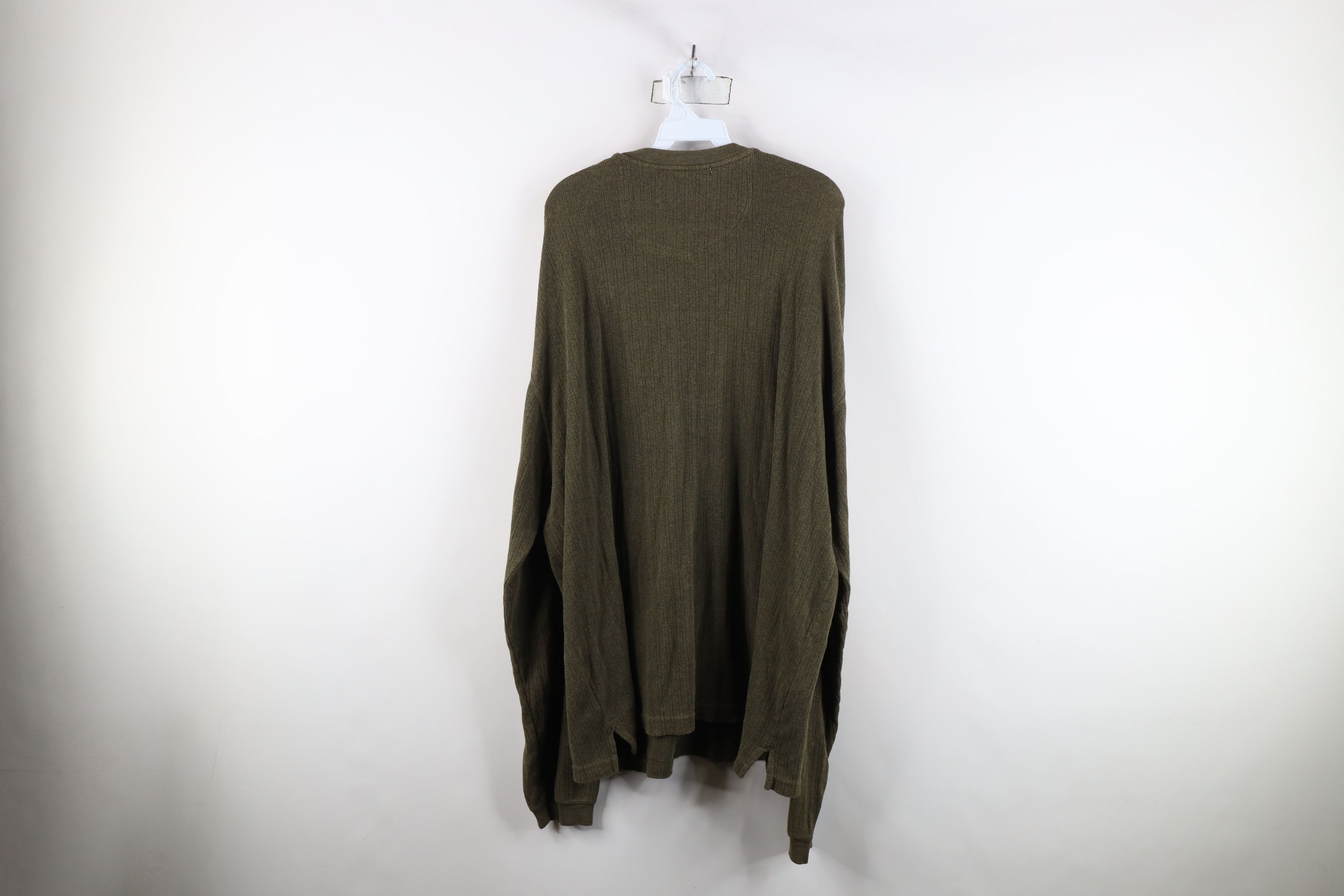 Vintage Vintage 90s Streetwear Blank Knit Long Sleeve Henley T-Shirt Size US L / EU 52-54 / 3 - 13 Thumbnail