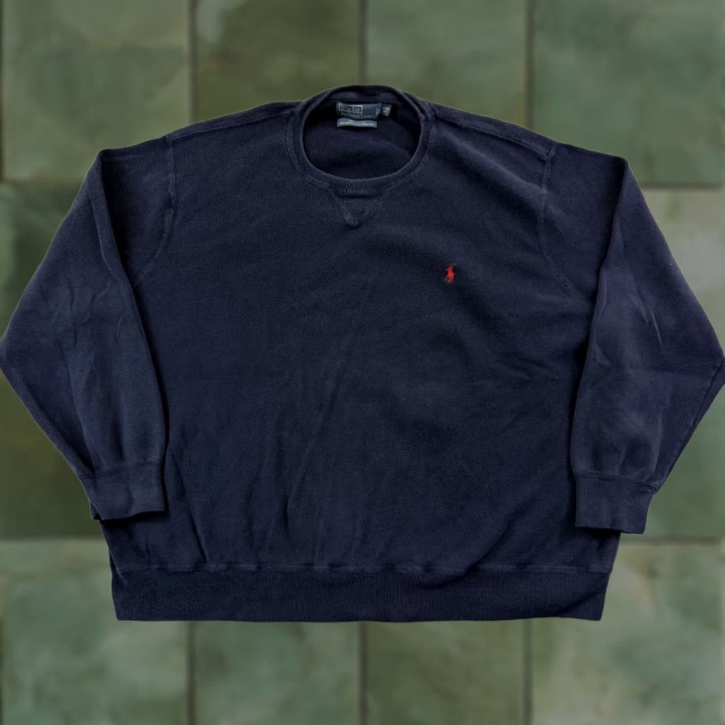 Polo Ralph Lauren VINTAGE Polo Ralph Lauren Sweater Mens 4XB Big Blue Crewneck Knit Preppy Outdoor Size US XXL / EU 58 / 5 - 1 Thumbnail