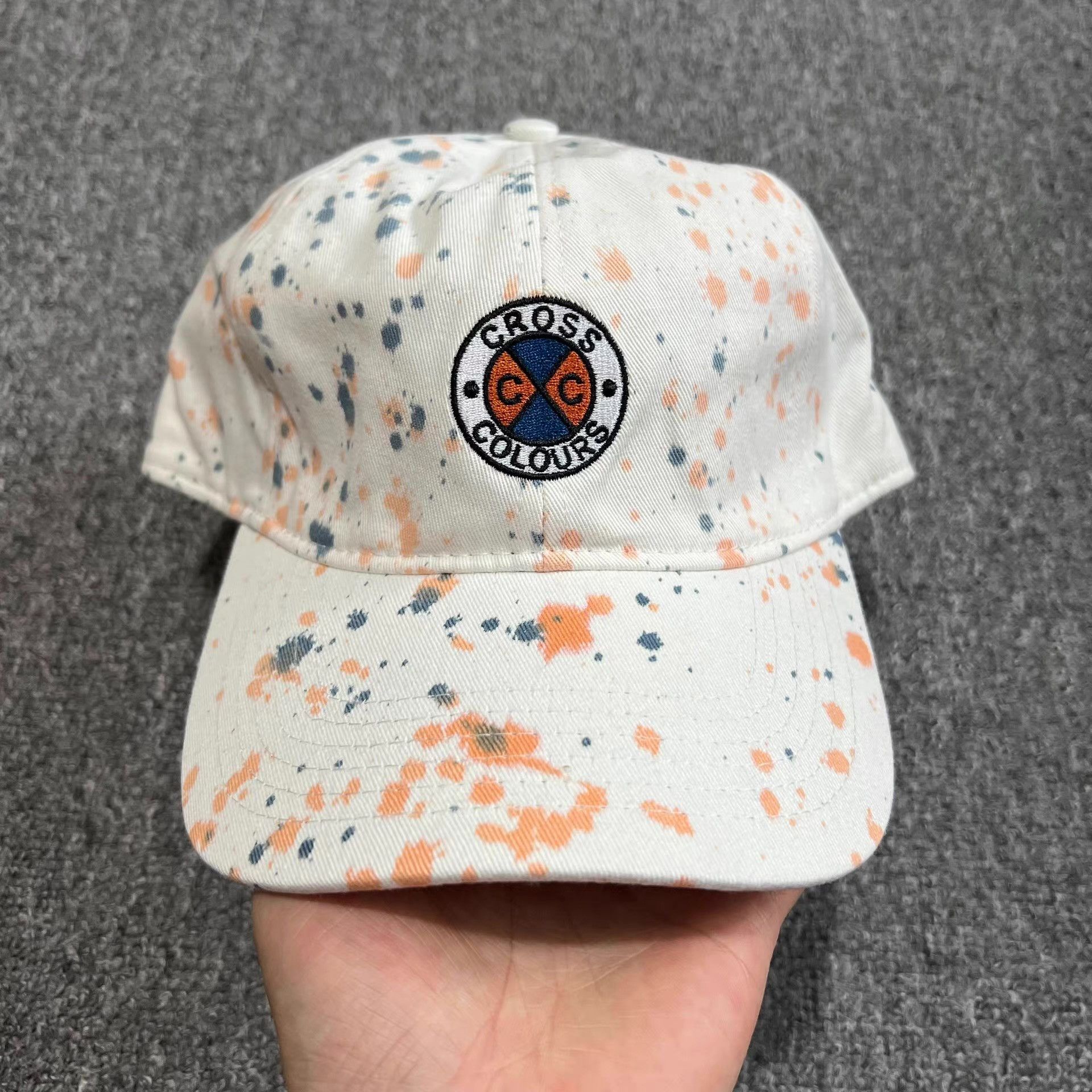 Cross Colours CrossEmbroideredSplashInkCurved Brim Baseball Cap Visor Q7 Size ONE SIZE - 1 Thumbnail