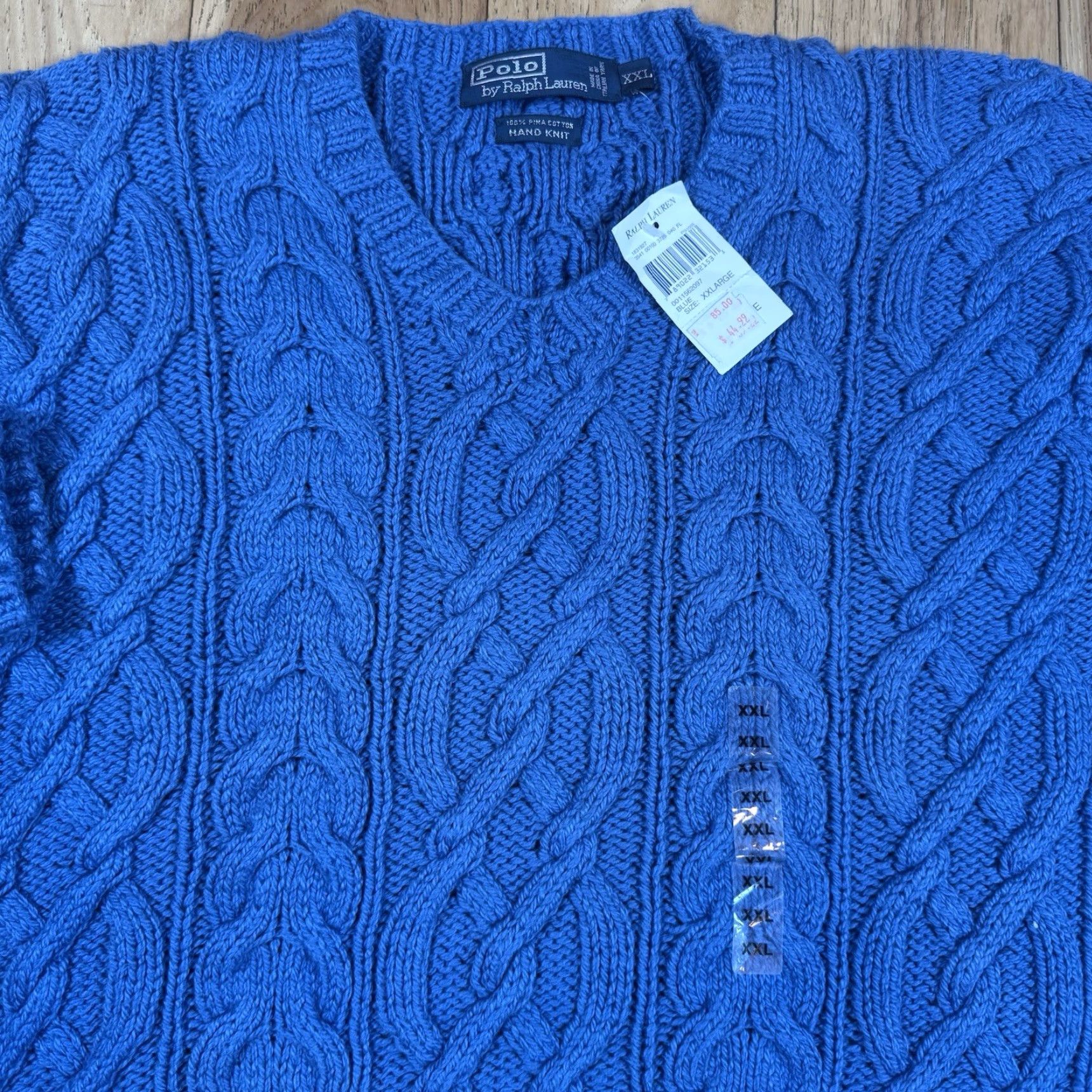 Ralph Lauren VINTAGE Polo Ralph Lauren Sweater Cable-Knit Pullover Mens XXL Blue NWT Hands Knit Heavy NWT Size US XXL / EU 58 / 5 - 4 Thumbnail