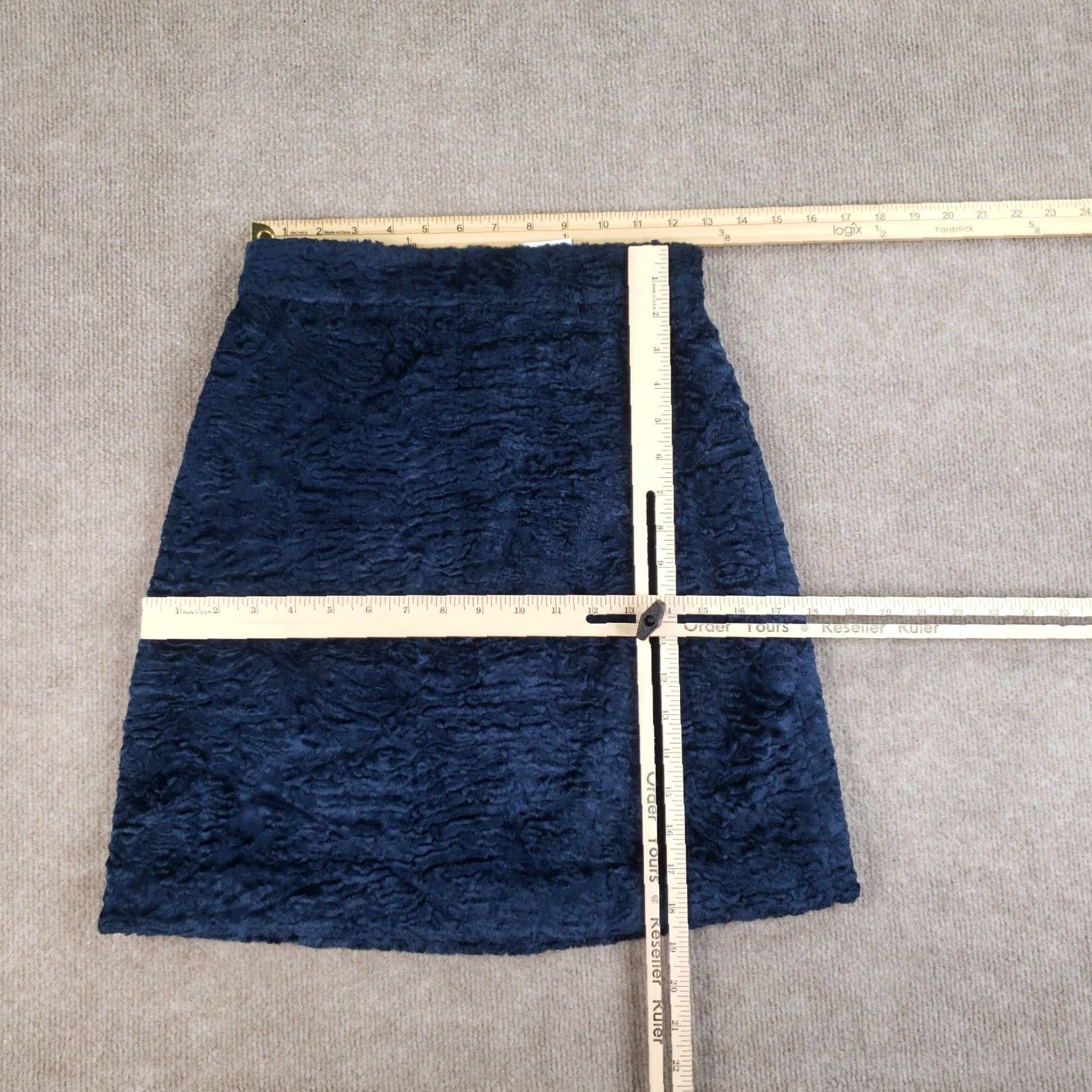 MSGM MSGM Womens Skirt Blue Velour Textured Zip Size 40 XL Extra Large Size 27" / US 4 / IT 40 - 3 Thumbnail