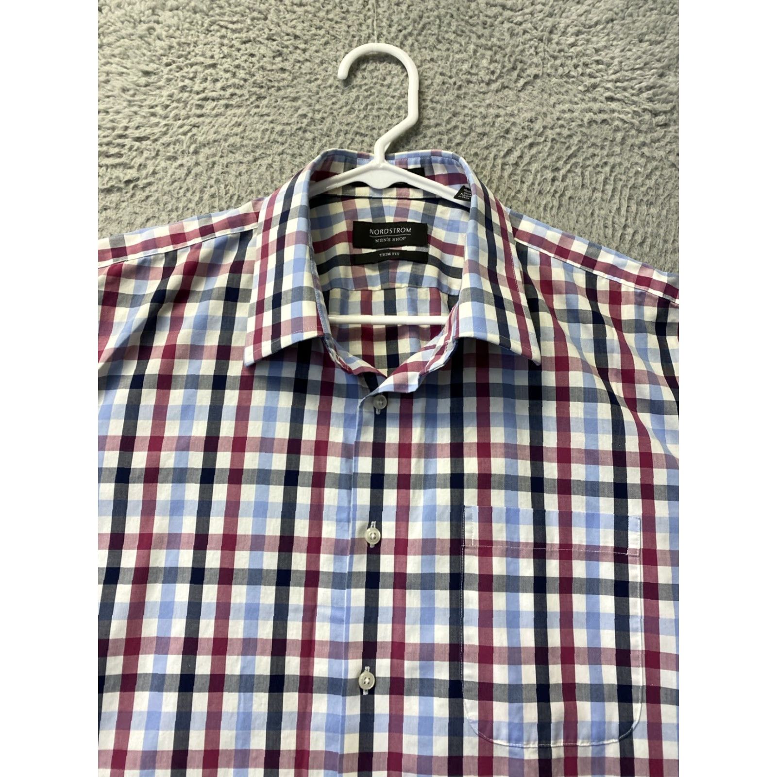 Nordstrom Nordstrom Trim Shirt Mens Button-Up Long Sleeve 17 36/37 Check Multicolor Colorful Size US XL / EU 56 / 4 - 3 Thumbnail