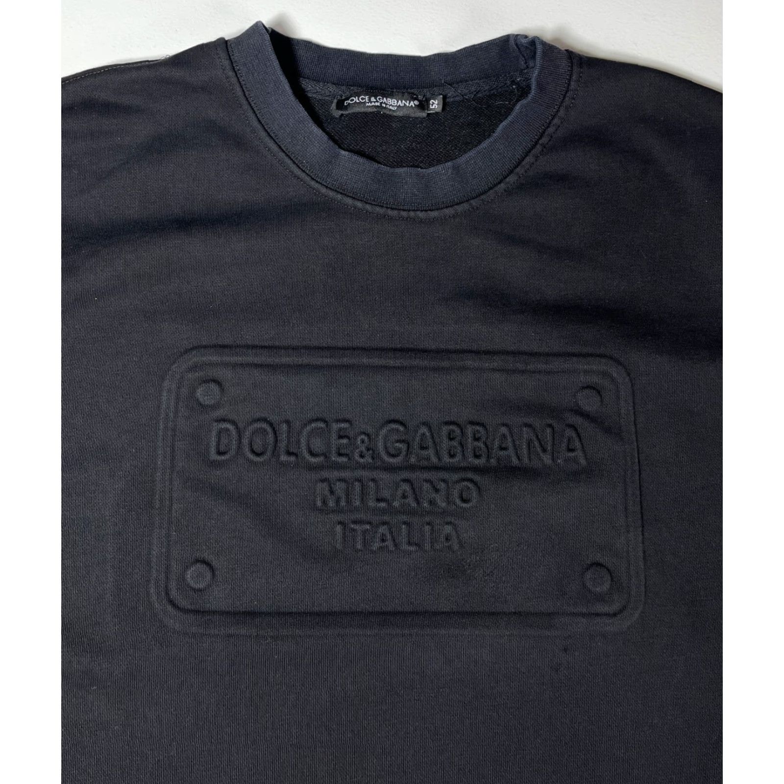 Dolce & Gabbana Dolce&Gabbana Sweatshirt Men's Black Cotton Long Sleeve Crew Neck Made in Italy L City Designer Logo Size US L / EU 52-54 / 3 - 6 Thumbnail