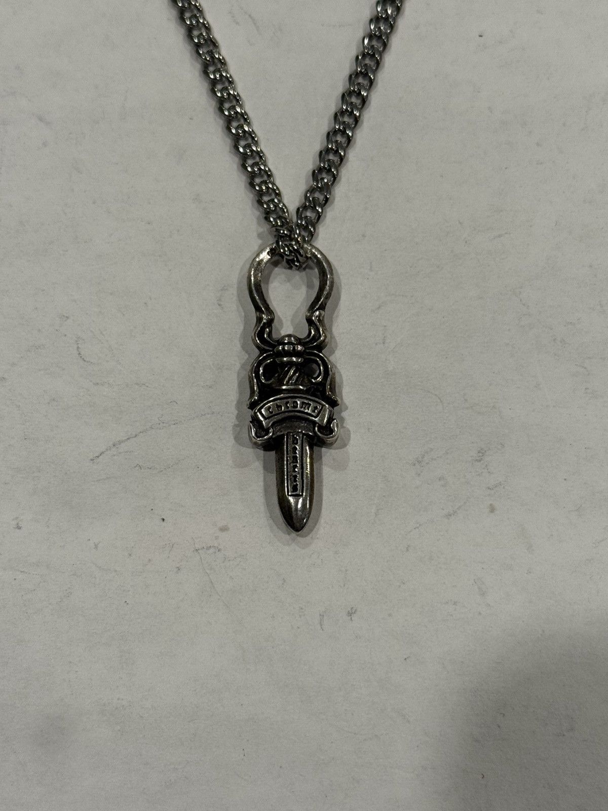 Chrome Hearts Chrome Hearts Dagger Pendant Cuban Link Chain Necklace 925 Size ONE SIZE - 2 Thumbnail
