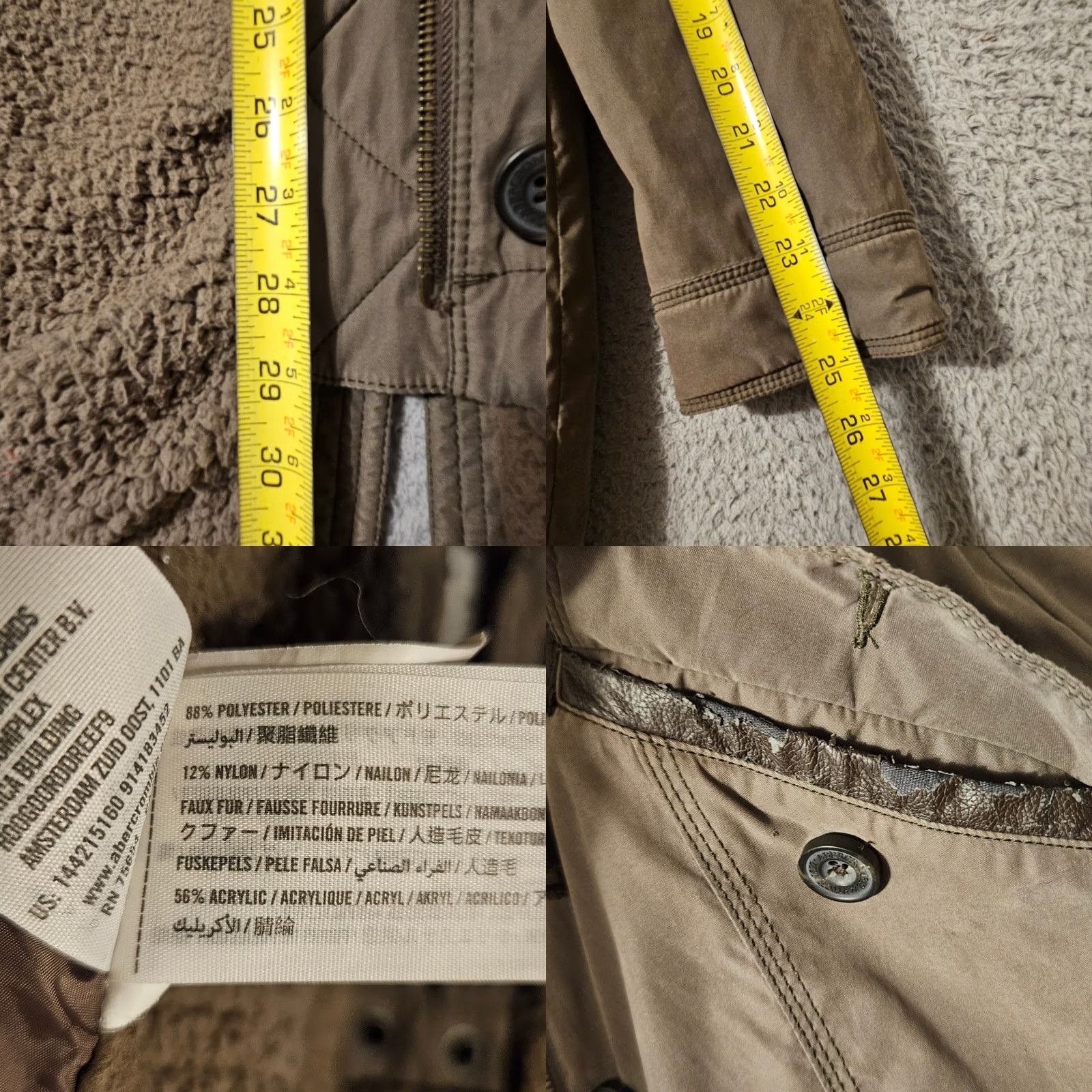 Abercrombie & Fitch Abercrombie & Fitch Parka Jacket Brown Mens Medium Hooded Sherpa Lined Utility Size M / US 6-8 / IT 42-44 - 8 Thumbnail
