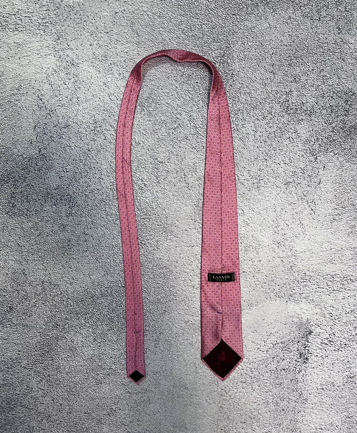 Lanvin Lanvin Paris Men’s Tie 100% Silk Pink Made In France Size ONE SIZE - 2 Thumbnail