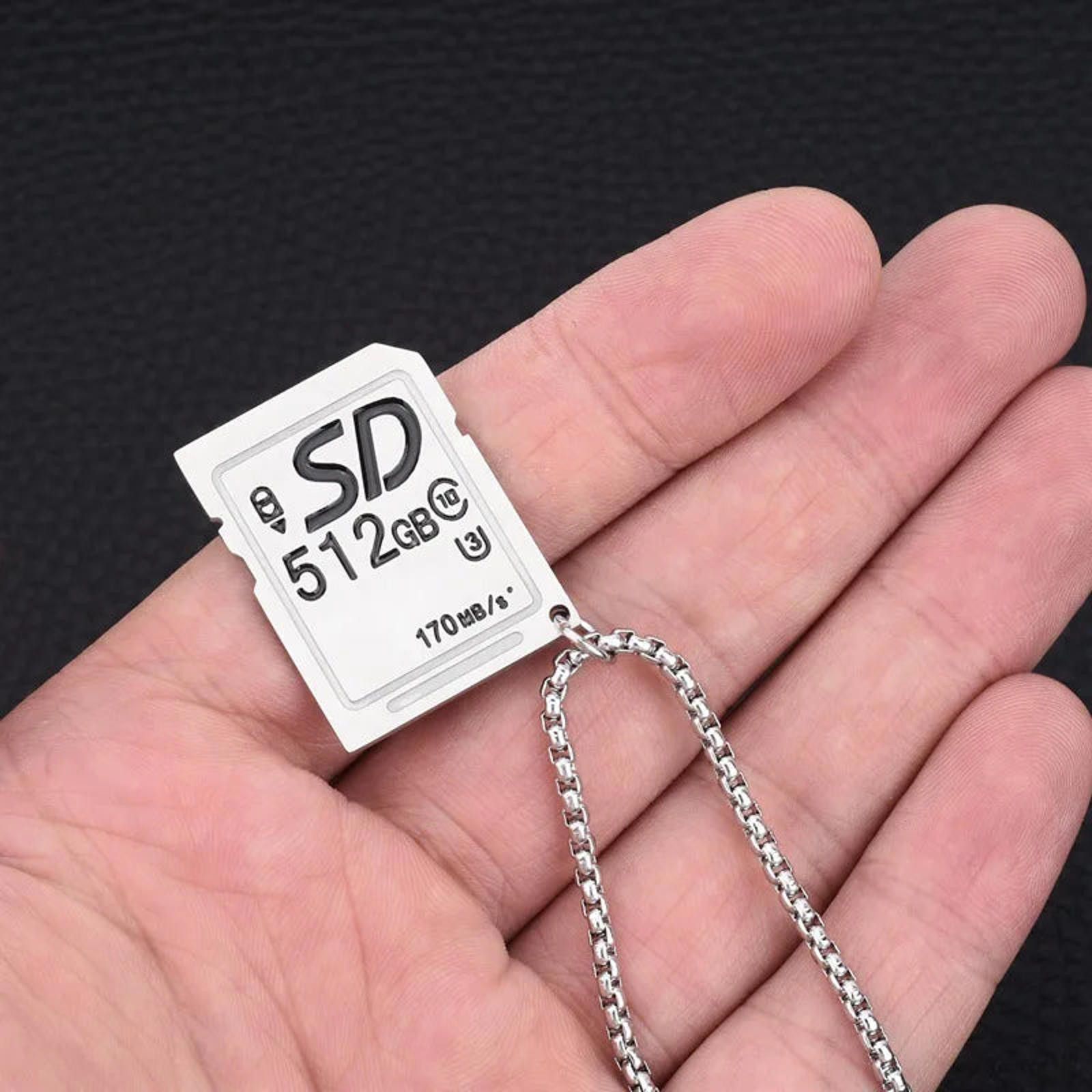 Jewelry SD Card Memory Card Pendant Necklace Size ONE SIZE - 10 Thumbnail
