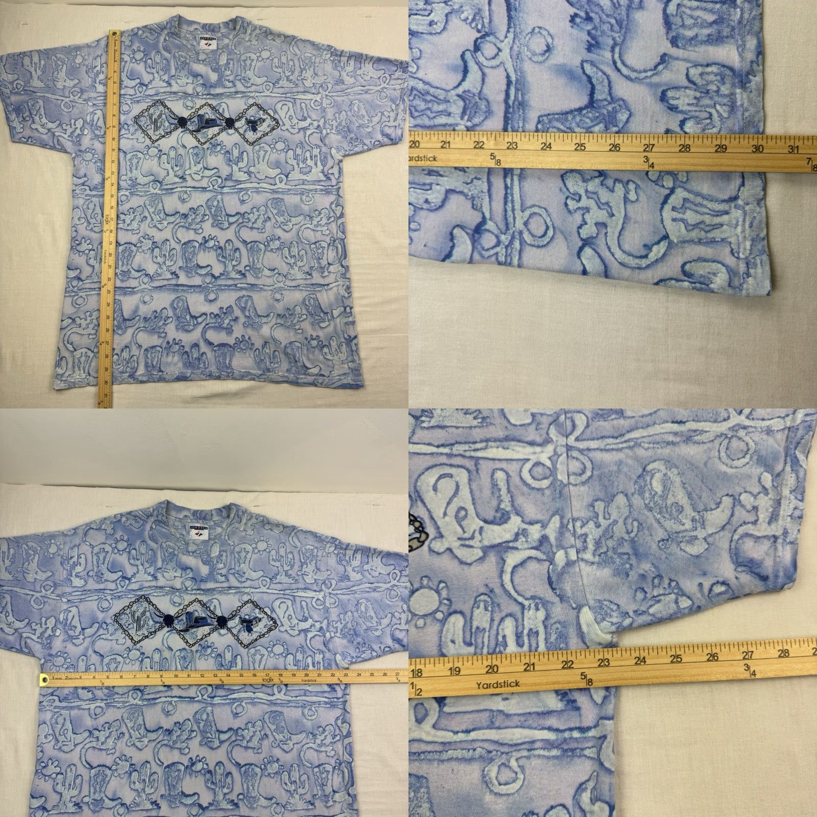 Jerzees VINTAGE Fort Worth Texas Tie Dye T-Shirt Men XL Short Sleeve Crew Neck Graphic Print Western 90s Size US XL / EU 56 / 4 - 8 Thumbnail