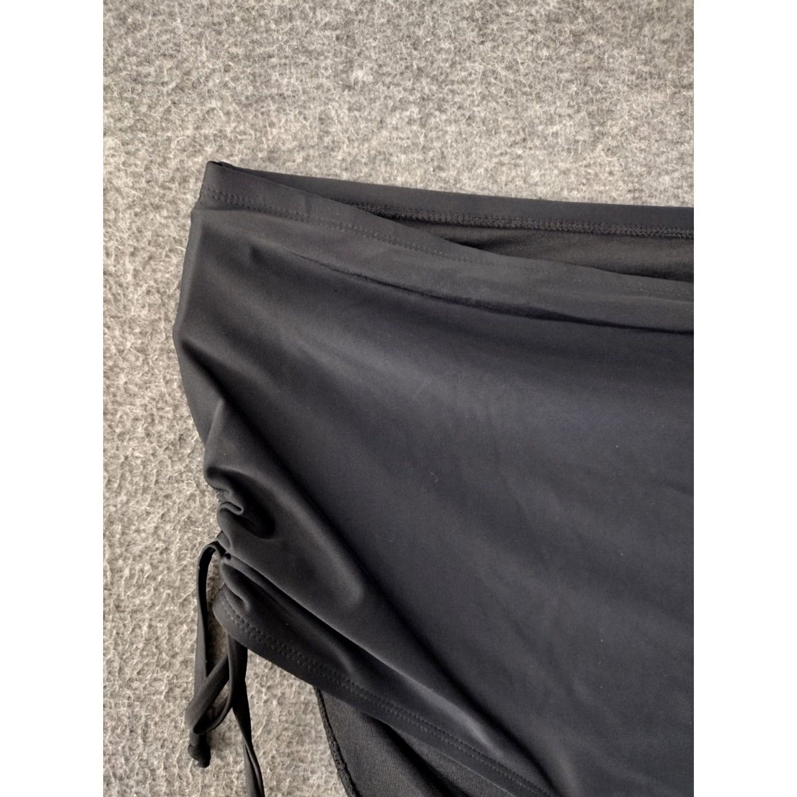 Vintage Terra & Sky Women's Plus Black High Waisted Swim Bottoms 5X Adjustable Ties Black Solid Beach 90s Mens Womens Girls Size 40" / US 18 - 7 Thumbnail