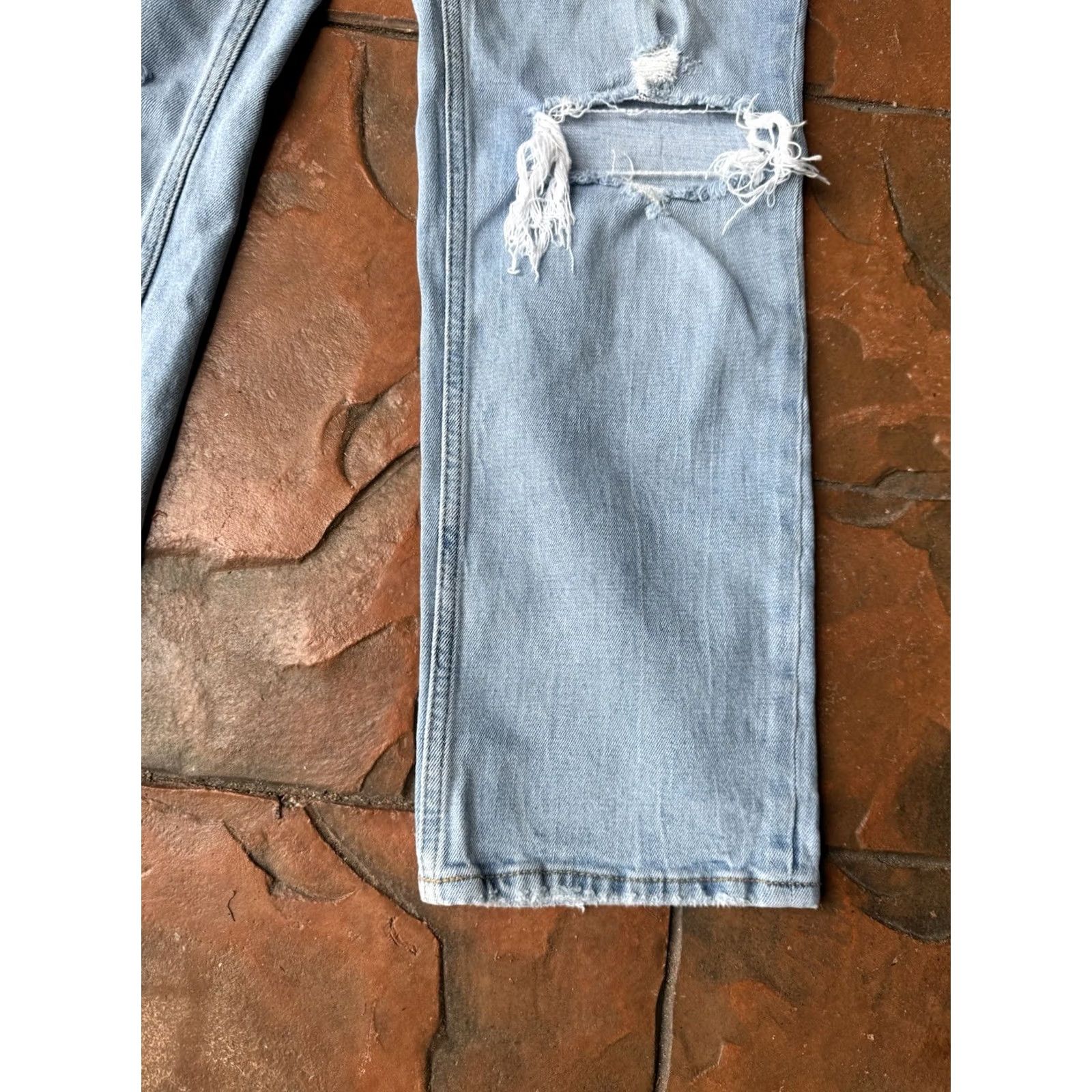 Abercrombie & Fitch Abercrombie & Fitch Jeans Womens 26 Curve Love High Rise Ankle Straight Denim Blue 25 In Inseam Distressed Pockets Size 26" / US 2 / IT 38 - 4 Thumbnail