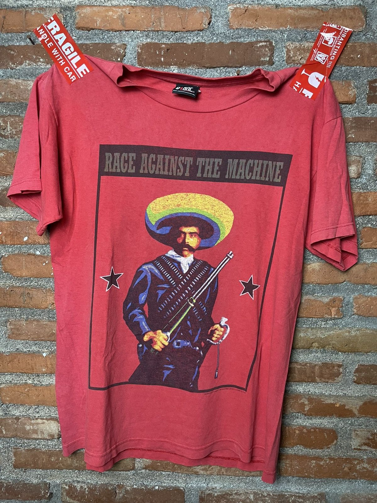 image of Band Tees x Rage Against The Machine Emiliano Zapata Band Vintage in Red, Men's (Size Large)