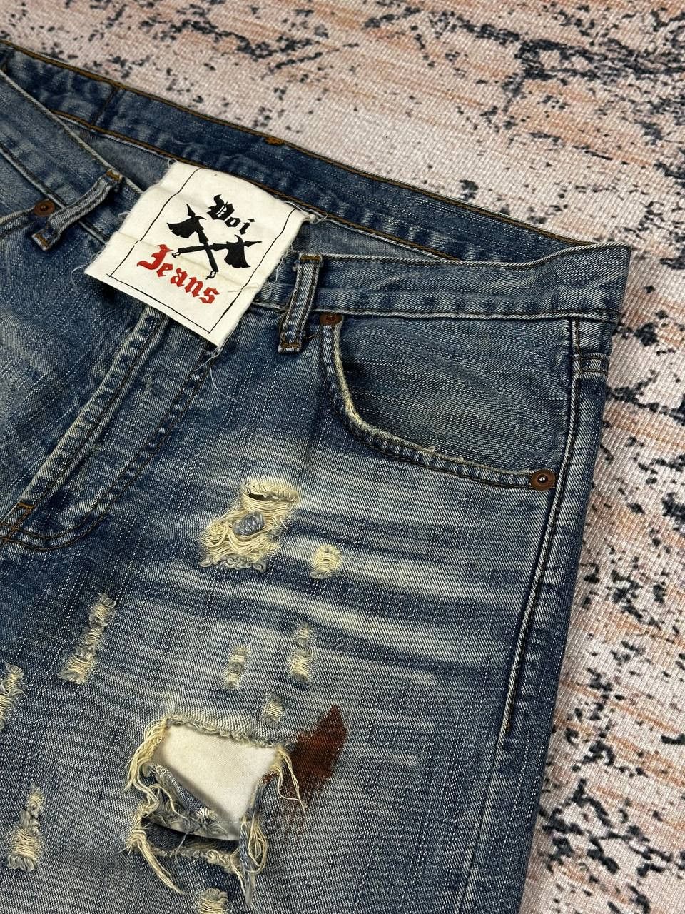 Japanese Brand Vintage Avant Garde Destroyed Punk Baggy Denim Jeans Size US 32 / EU 48 - 6 Thumbnail