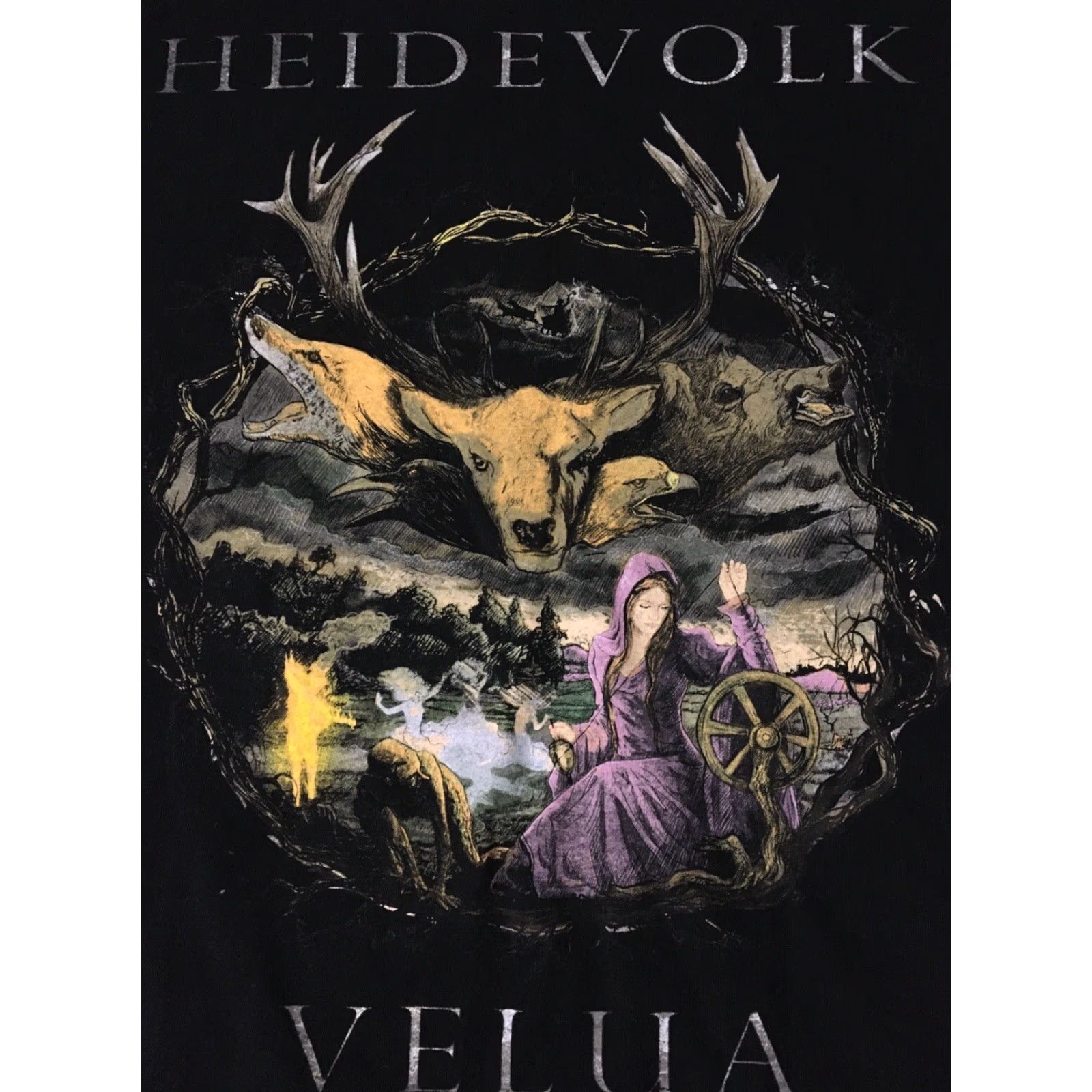 Folk Heidevolk Velua Promo Shirt 3XL Black 90s Band Concert Vintage Grunge Rock Metal Mythology Folk Viking Size US XXL / EU 58 / 5 - 2 Thumbnail
