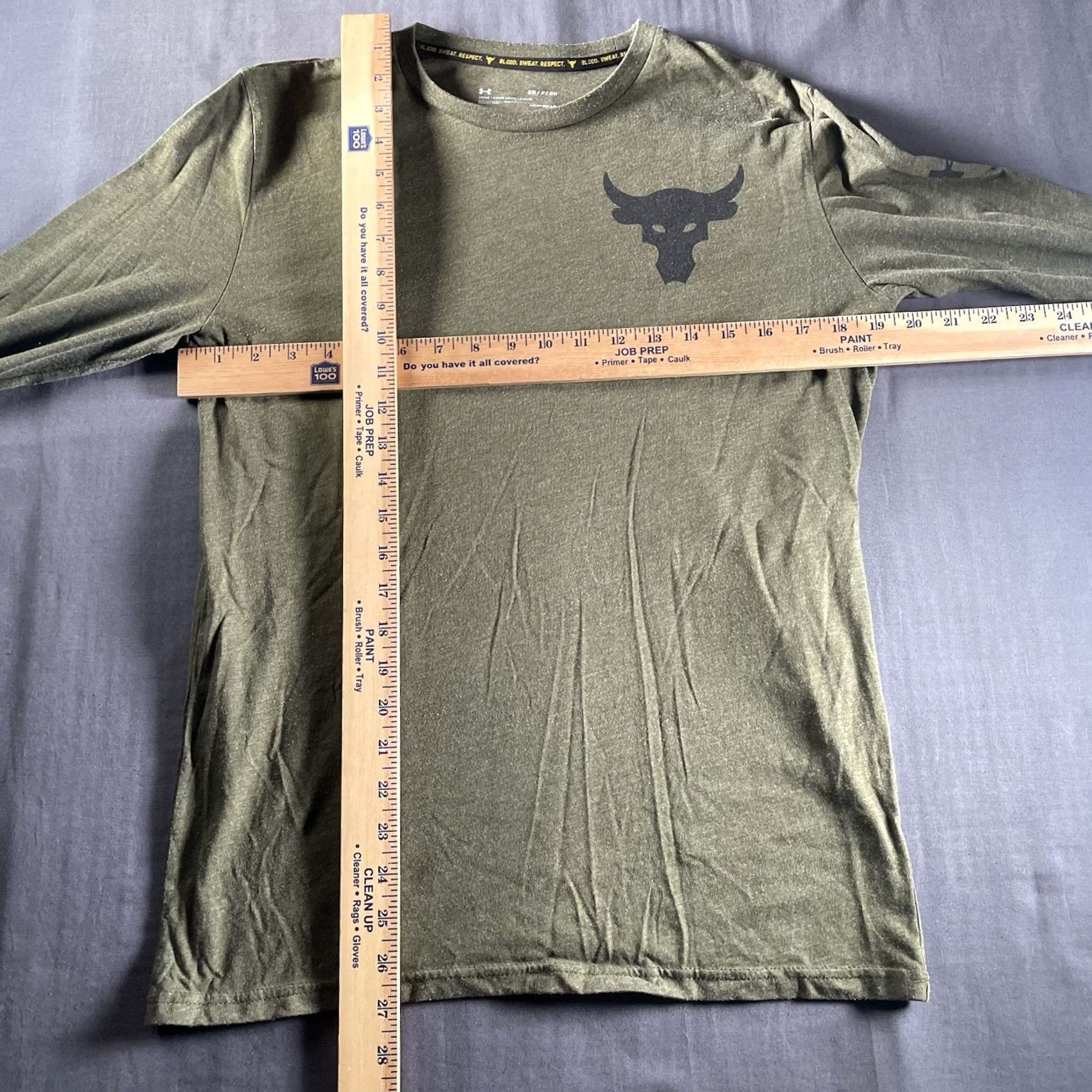 Under Armour Under Armour Project Rock Shirt Mens S Green Long Sleeve Crew Neck BSR Blood Sweat Respect HeatGear Size US S / EU 44-46 / 1 - 5 Thumbnail