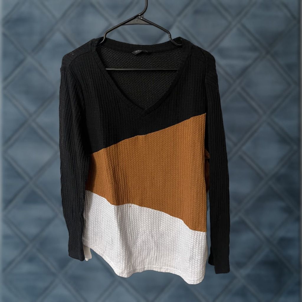 Shein Shein Curve Color Block v neck sweater Women 2XL Multicolor Shirt Pullover Womens V-Neck Colorful Square Size XXL / US 16-18 / IT 52-54 - 1 Thumbnail