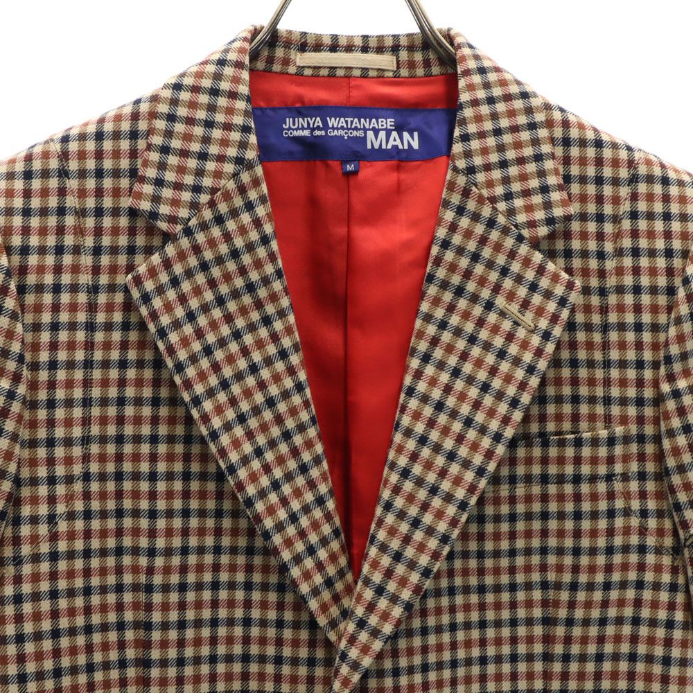 Comme des Garcons Jacket Checked Tailored Wool 2 Button Flap Pocket Beige Size US M / EU 48-50 / 2 - 4 Thumbnail