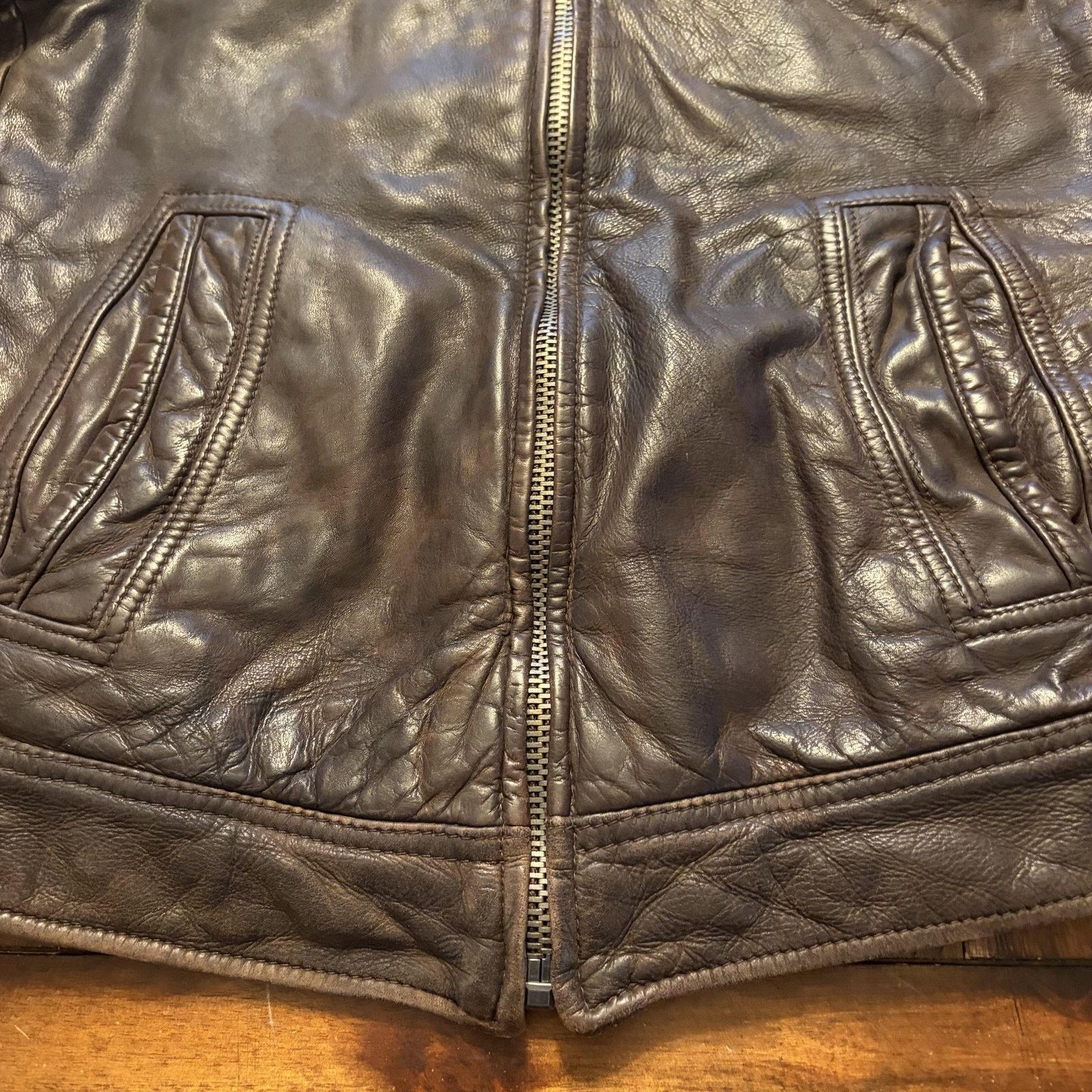 Hollister Hollister Palm Canyon Jacket Mens Small Leather Moto Bomber Size US S / EU 44-46 / 1 - 9 Thumbnail