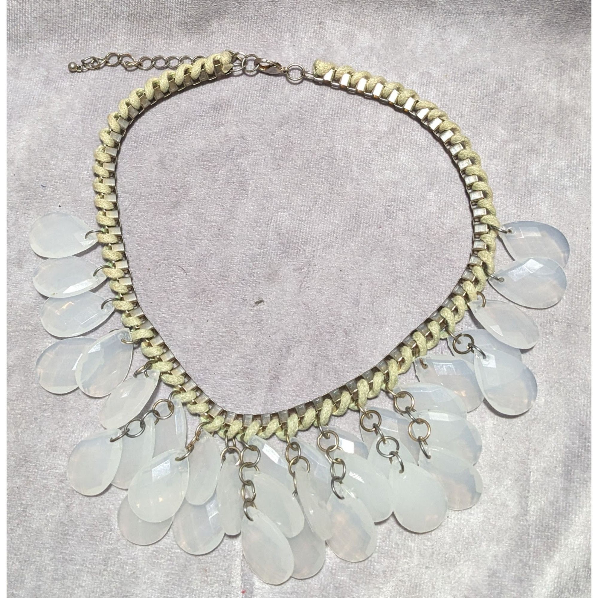 Other Chunky White Teardrop Box Chain Woven Necklace Size ONE SIZE - 8 Thumbnail
