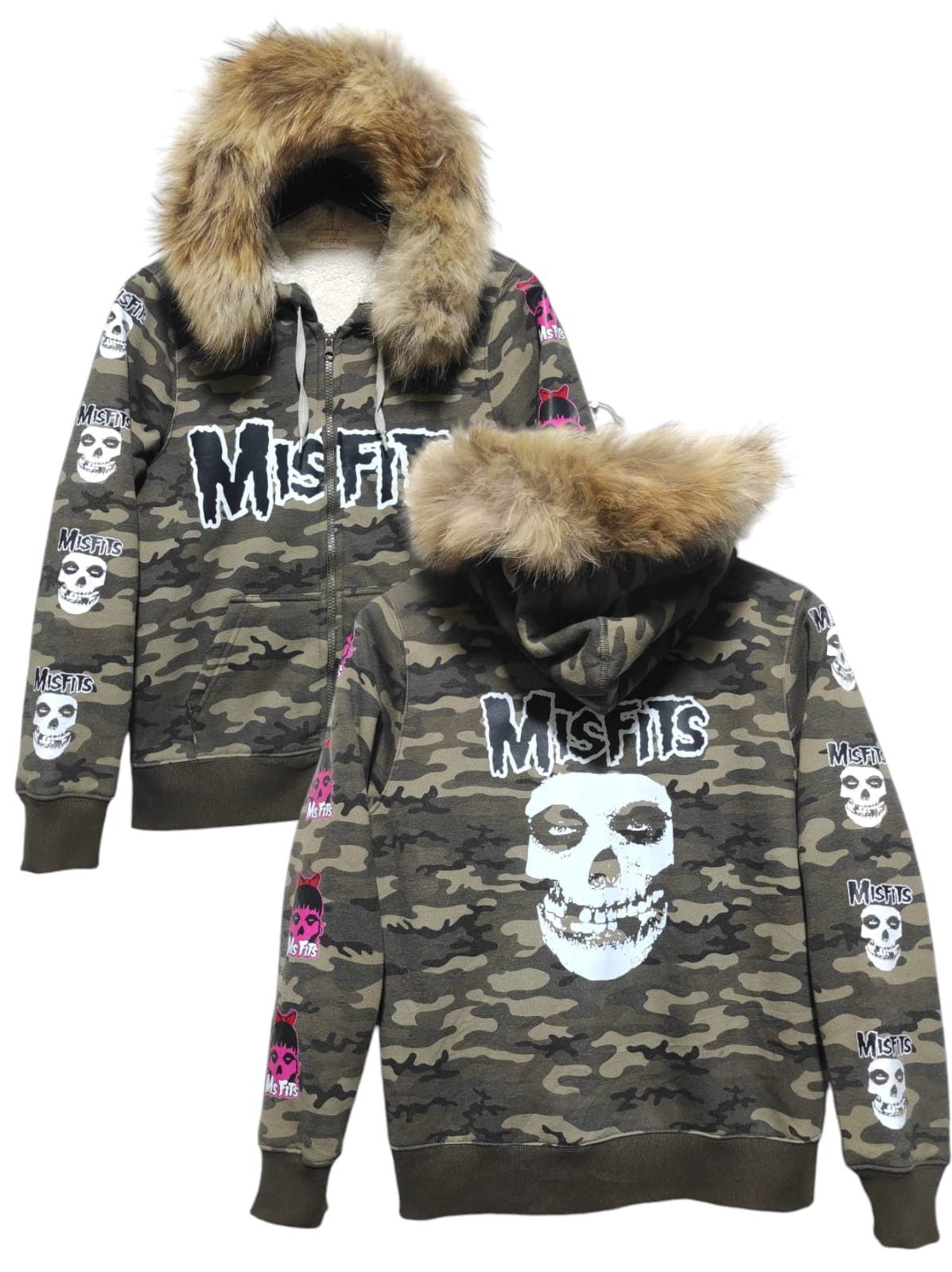 If Six Was Nine Custom Camo Misfits Zip Fur Hoodie i6w9 lgb style Size US S / EU 44-46 / 1 - 1 Thumbnail