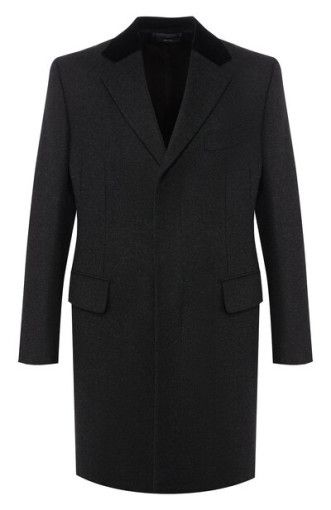 Tom Ford o1sm1stk0824 Velvet Trim Cashmere Coat in Black Size US M / EU 48-50 / 2 - 1 Preview
