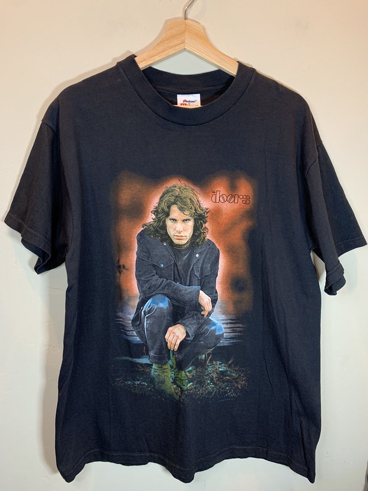 Band Tees × Vintage *RARE* Vintage 90s The Doors Jim Morrison Portrait Art Shirt Size US L / EU 52-54 / 3 - 1 Thumbnail