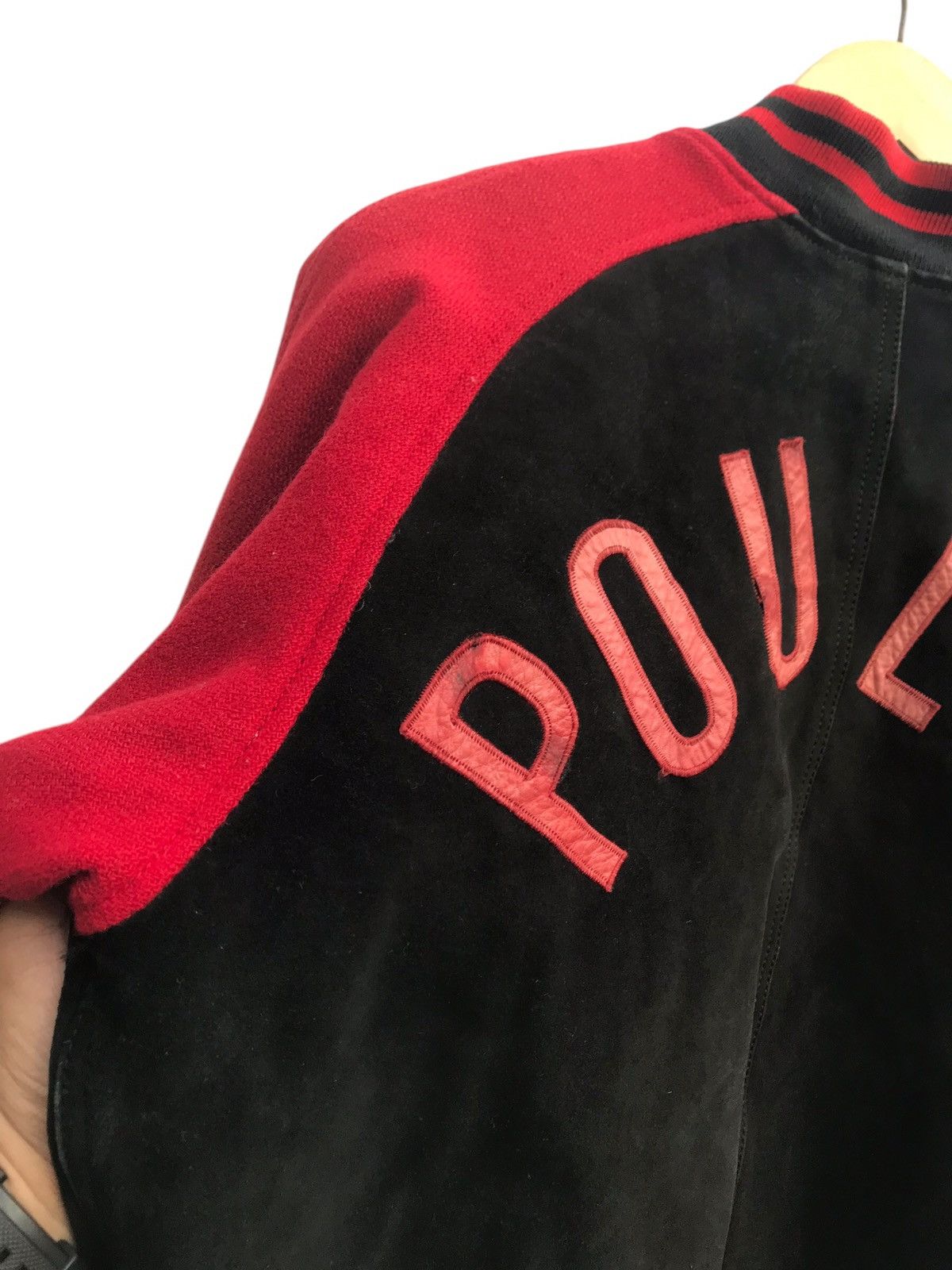 Leather Vintage Flax-En-Provence Suede Leather Varsity Jacket Size US M / EU 48-50 / 2 - 14 Thumbnail