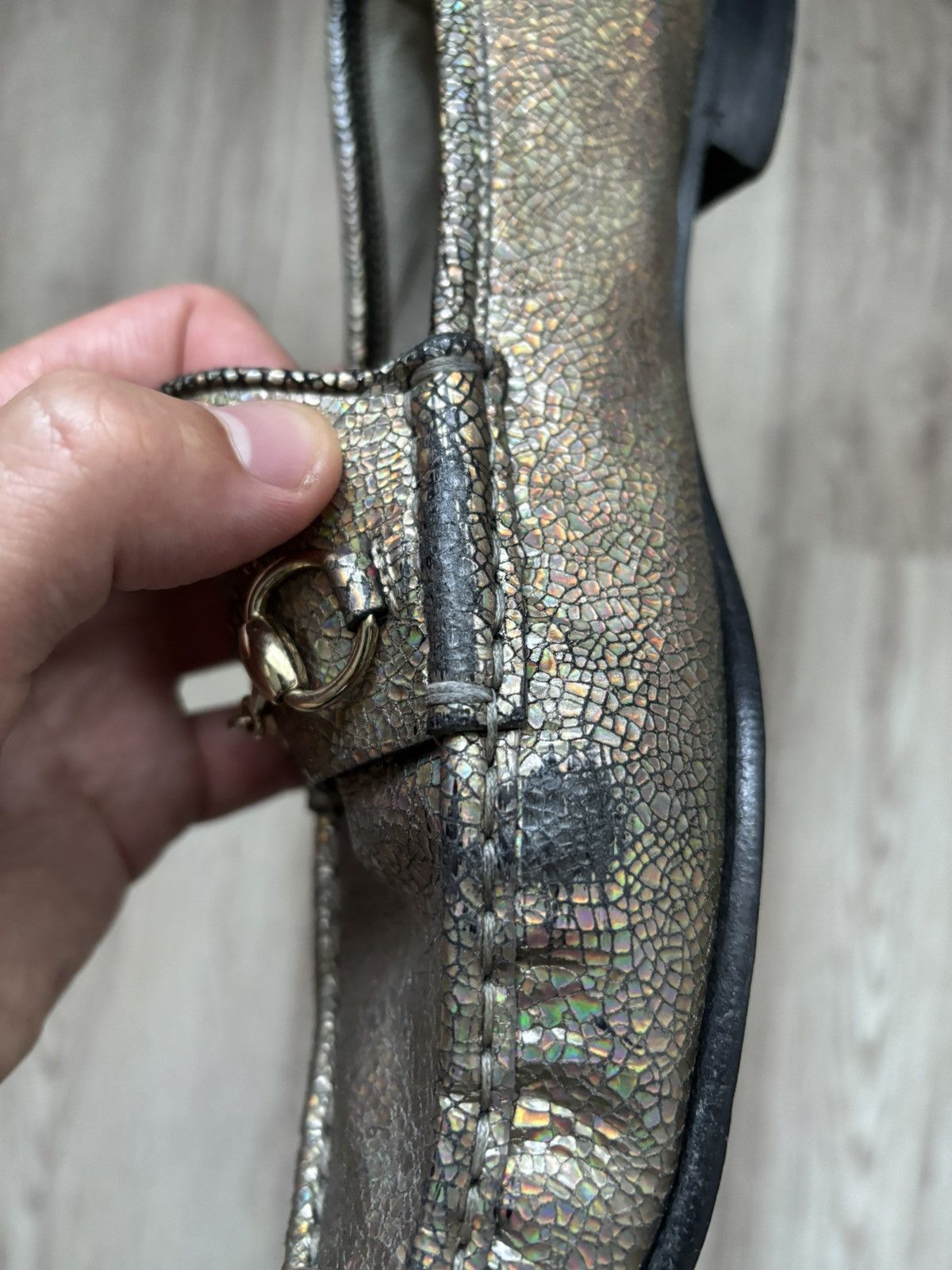 Gucci Gucci Multicolor Foil Leather Horsebit Loafers Women EU 39 Size US 8 / IT 38 - 10 Thumbnail