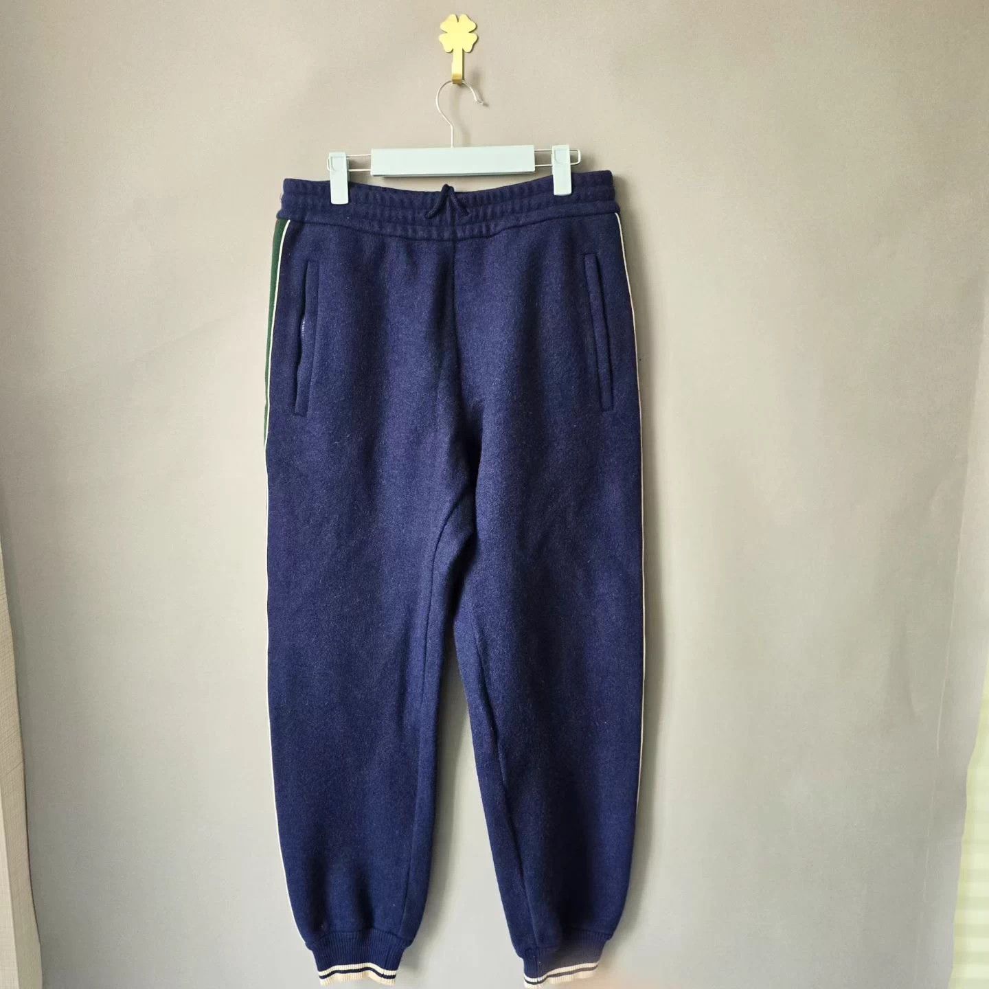 Gucci Gucci Blue Logo Wool Print Stripe Drawstring Sweatpants Size US 29 - 2 Thumbnail