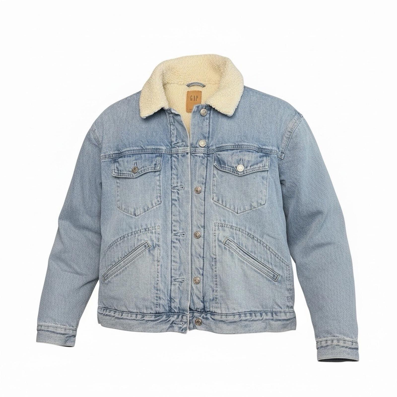 Gap Gap Light wash Denim Jacket Sherpa Fleece Lined Jacket L Size US L / EU 52-54 / 3 - 1 Thumbnail