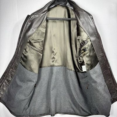 Vintage Butter Soft Brown Leather Jacket Mens Sz 56 XL Cinch Dbl Zip Size US XXL / EU 58 / 5 - 10 Thumbnail