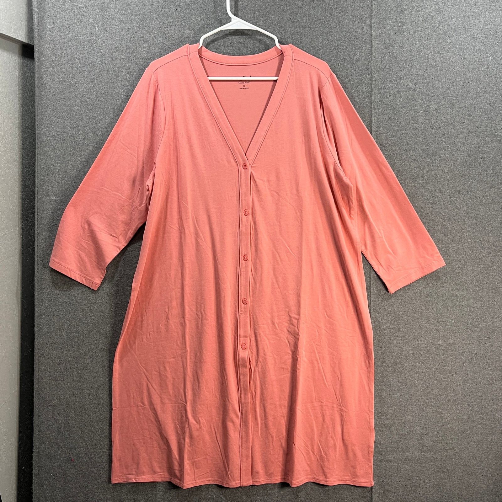 Other AnyBody Cozy Knit Button Front Long Cardigan Rose Size XL / US 12-14 / IT 48-50 - 1 Thumbnail