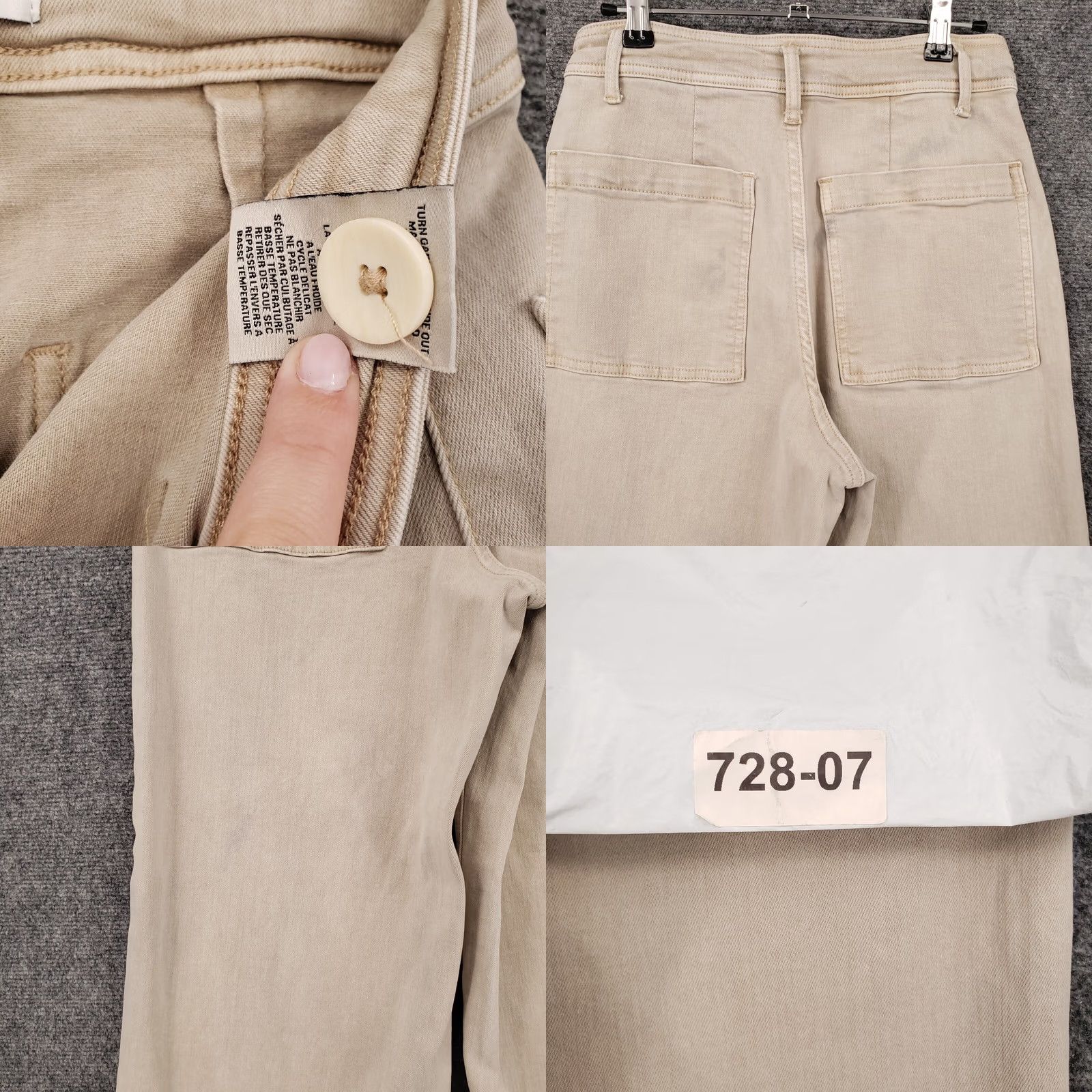 Vintage Oat Beige Wide-Leg High Rise Pants Womens 6 28 Flat Front Zip Fly Cotton Blend Spandex Size 28" / US 6 / IT 42 - 10 Thumbnail