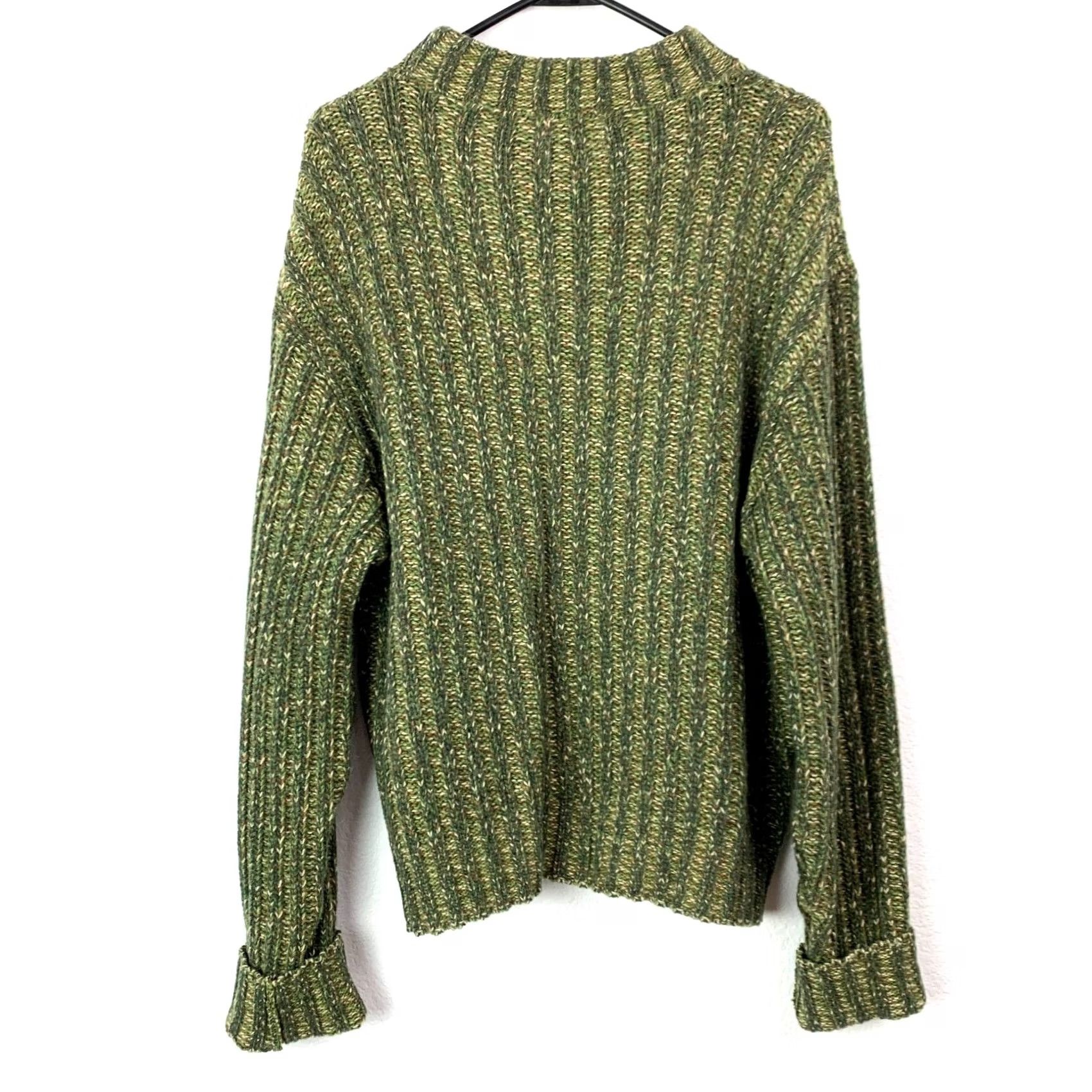 Vintage VINTAGE Barclay Green Thick Knit Mock Sweater Mens Large Wool Blend 60s Shirt Size US L / EU 52-54 / 3 - 3 Thumbnail