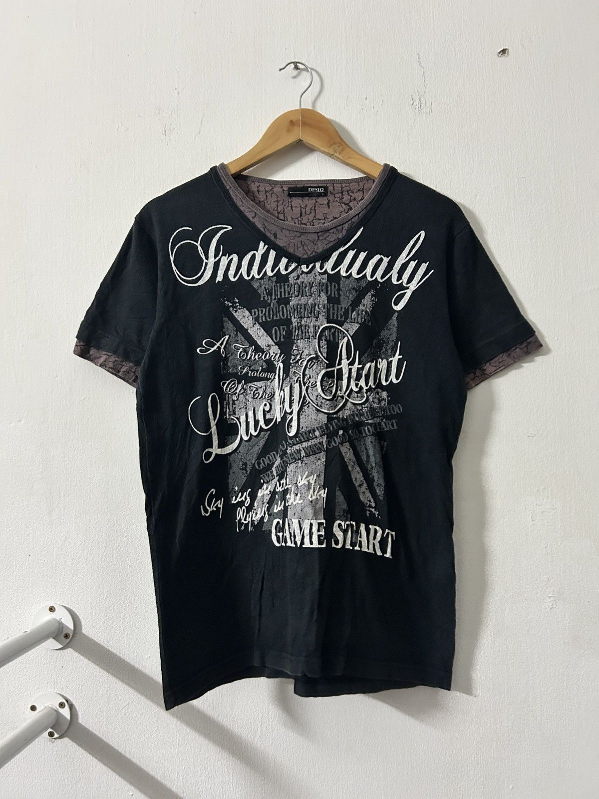 Vintage Desio Double Layer Poem Y2K Punk Style