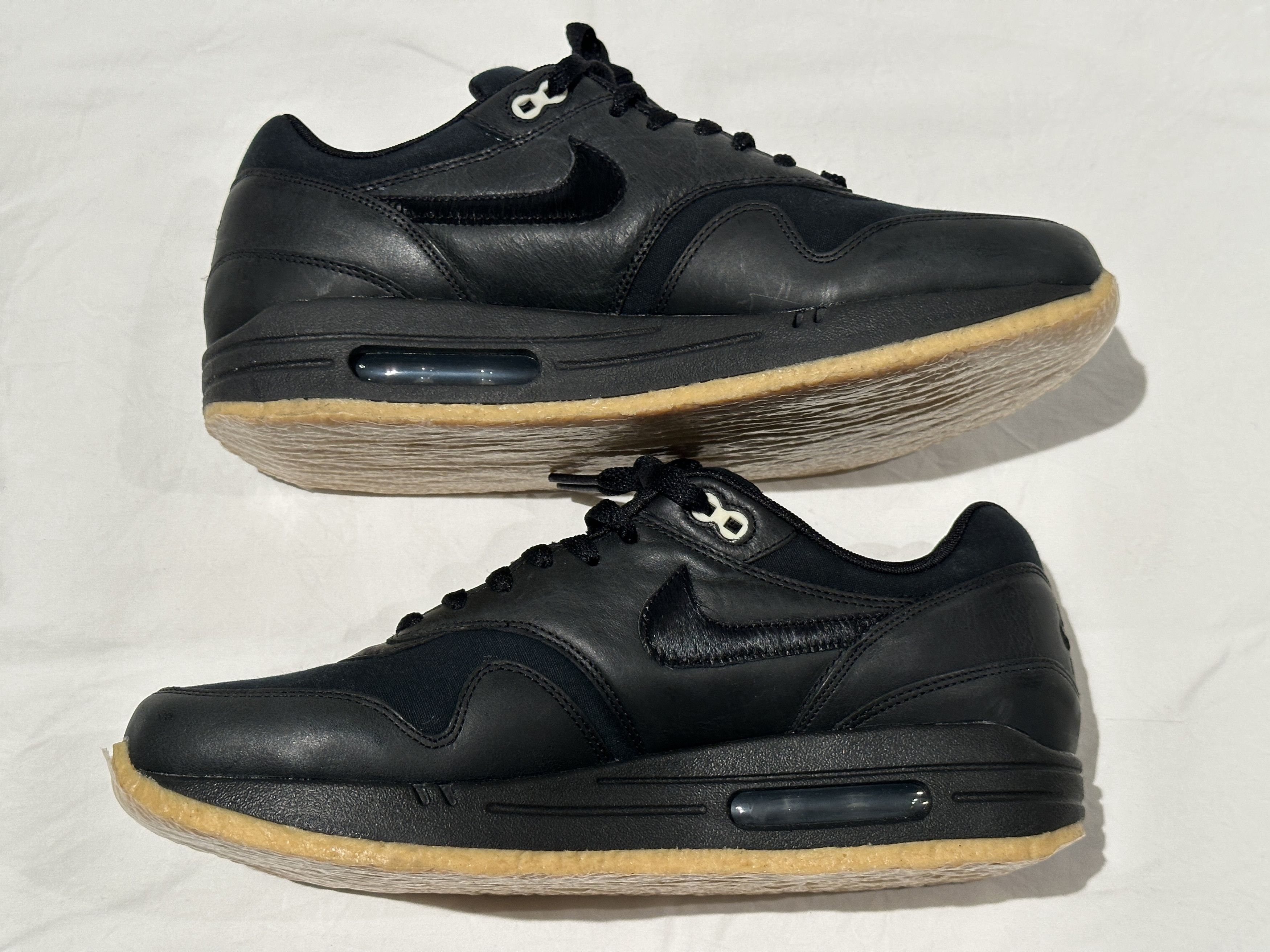 Nike BRAND NEW NIKE AIR MAX 1 PRM QS 'BLACK CREPE' GUM SOLE SZ 11 Size US 11 / EU 44 - 1 Thumbnail