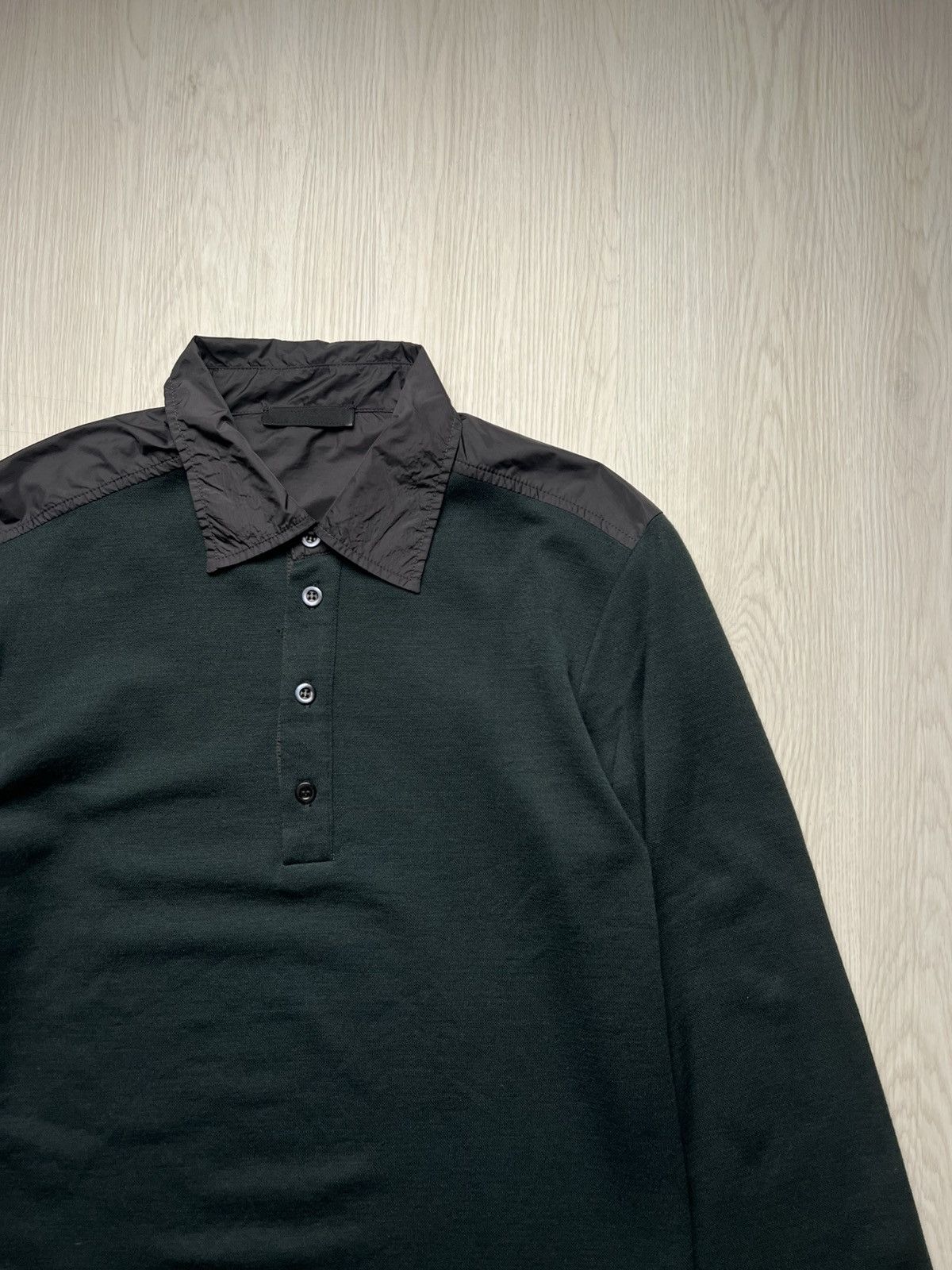 Prada Prada Virgin Wool Nylon Longsleeve Polo Shirt Size US M / EU 48-50 / 2 - 3 Thumbnail