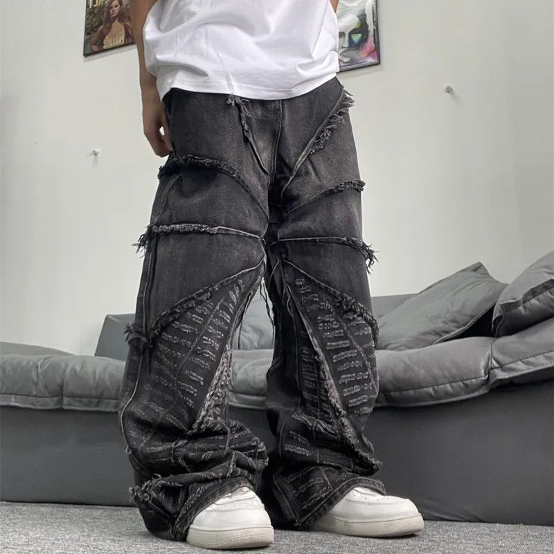 Japanese Brand Baggy Stacked Jeans Pants Size US 33 - 1 Thumbnail