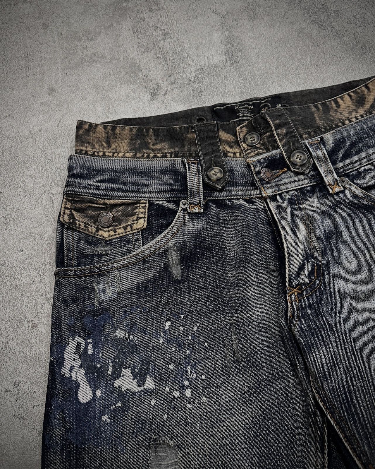 Japanese Brand Y2k Breath Mint Double Waist Distressed Jeans Lgb Ifsix Size US 30 / EU 46 - 8 Thumbnail