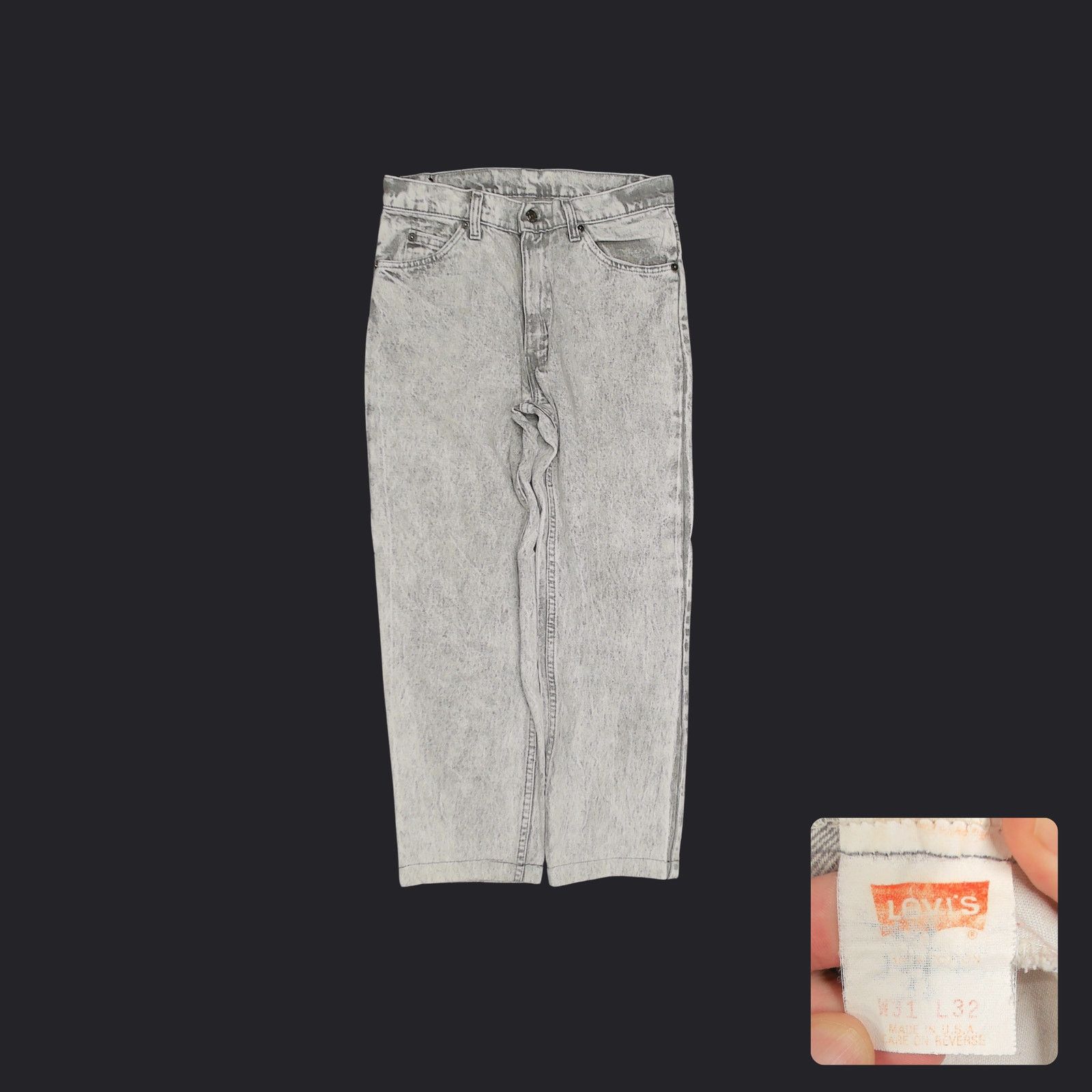 Levi's 80s Levi's 550 Acid Wash Cropped Tapered Mom Jeans USA Size 32" / US 10 / IT 46 - 1 Thumbnail