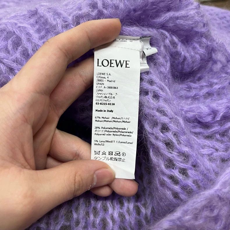 Loewe LOEWE Purple large logo openwork sweater Size XS / US 0-2 / IT 36-38 - 5 Thumbnail