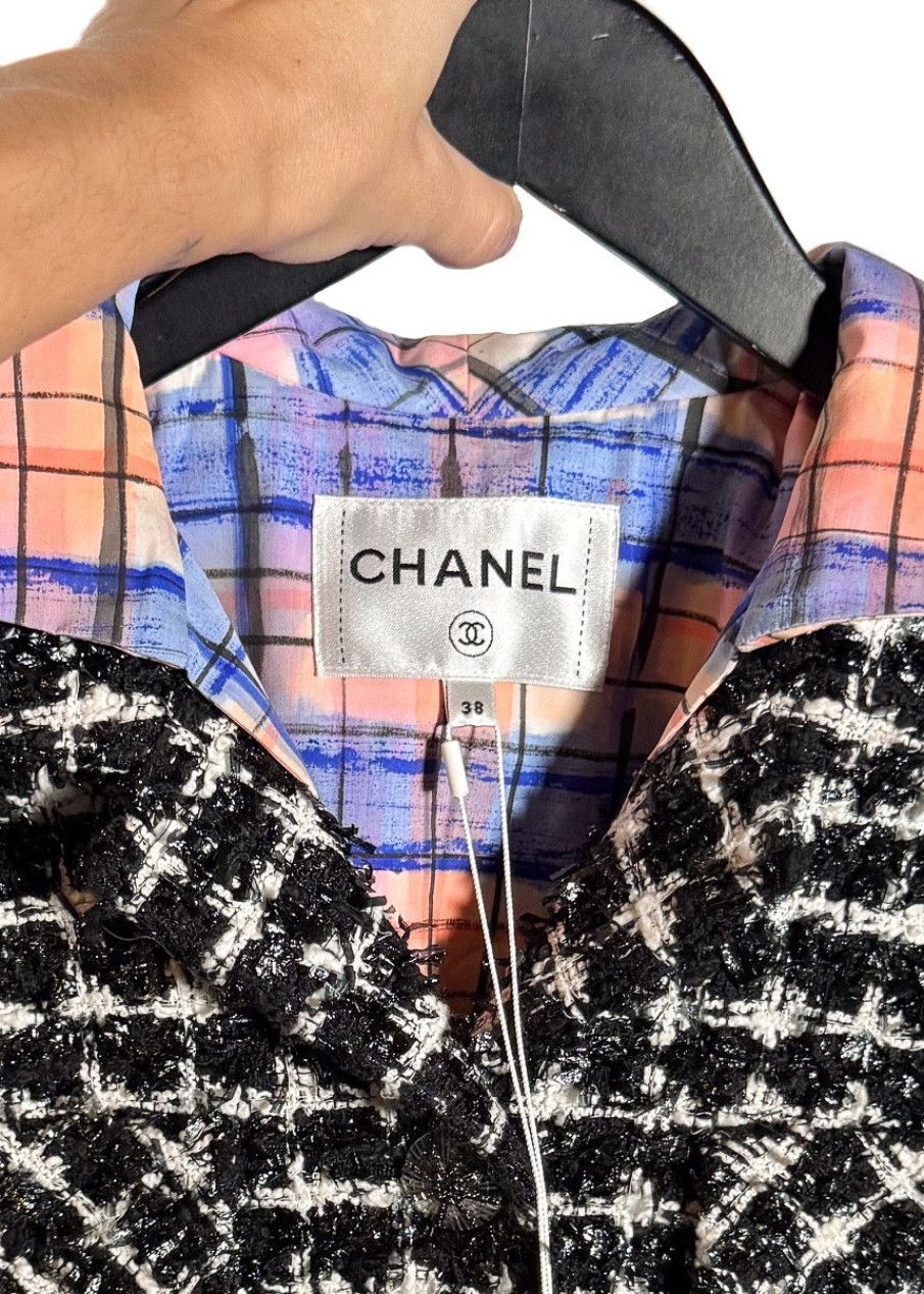 Chanel Chanel SS20 Runway Black White Tweed Pink Accent Coat Size M / US 6-8 / IT 42-44 - 4 Thumbnail