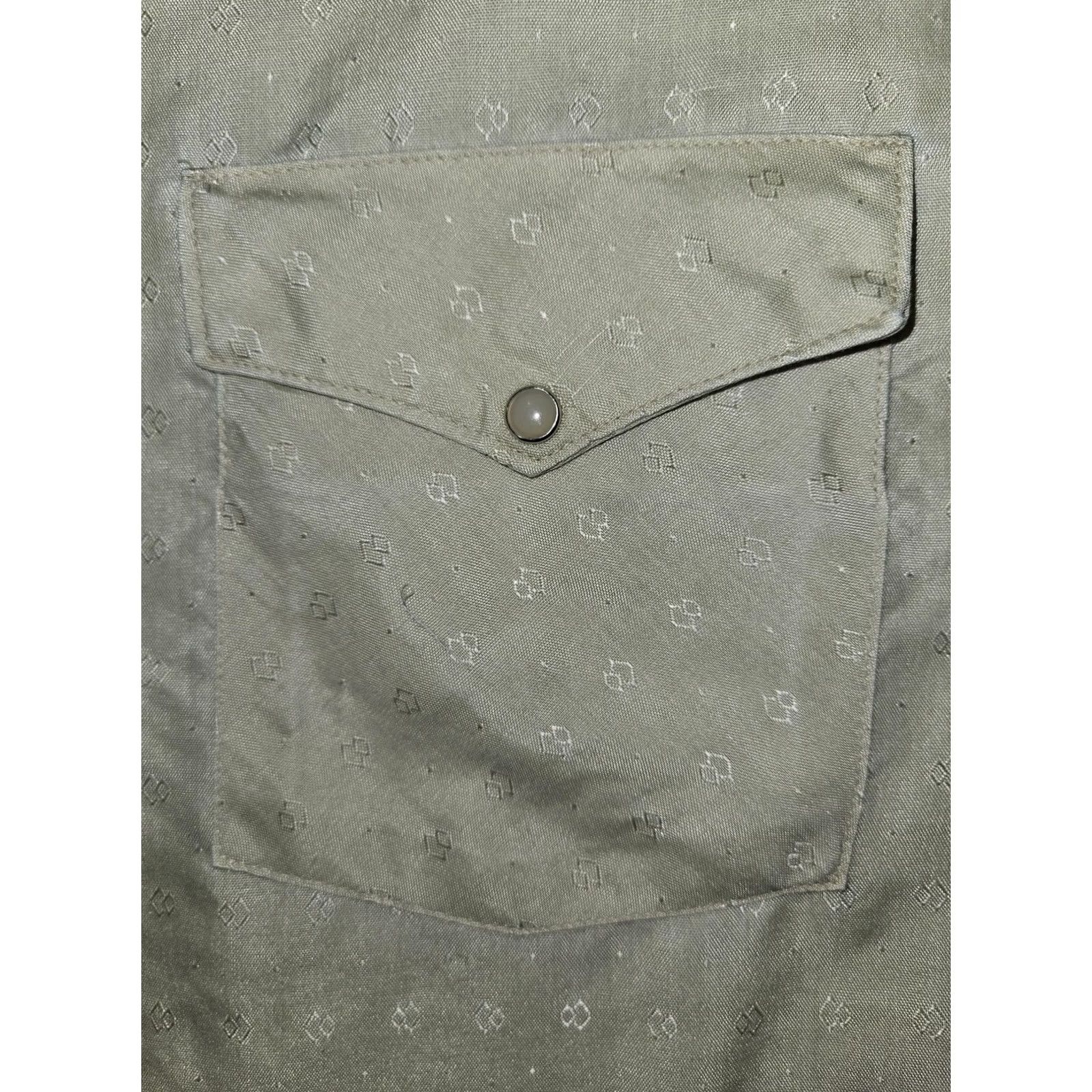 Express VINTAGE Express Riders Shirt Mens XL Sandstone Geometric Western Pearl Snap USA Size US XL / EU 56 / 4 - 5 Thumbnail