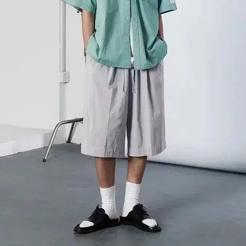 Japanese Brand 21SS Indigo Union Japan Stone Grey Cotton Linen Shorts Size US 32 / EU 48 - 2 Thumbnail