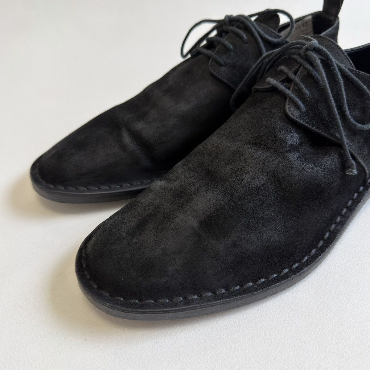 Ann Demeulemeester Sample Black Burnished Suede Lace Up Shoes Size US 9 / EU 42 - 9 Thumbnail