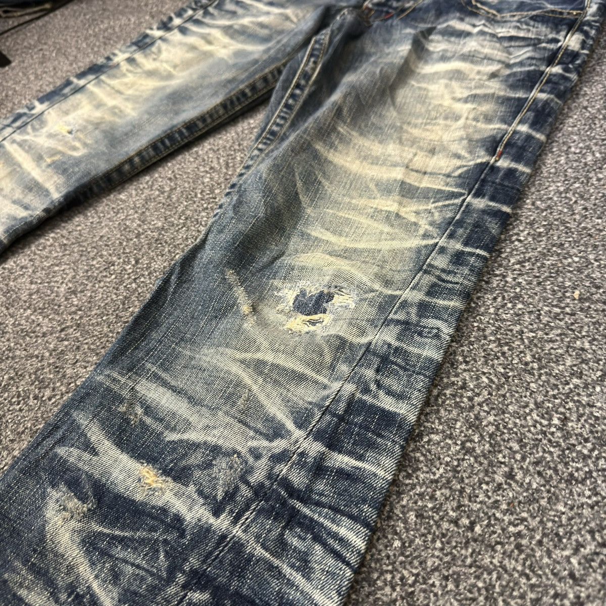 If Six Was Nine Flared 90s Rare Japanese Snake Tornado Mart Whisker Jeans Size US 32 / EU 48 - 5 Thumbnail